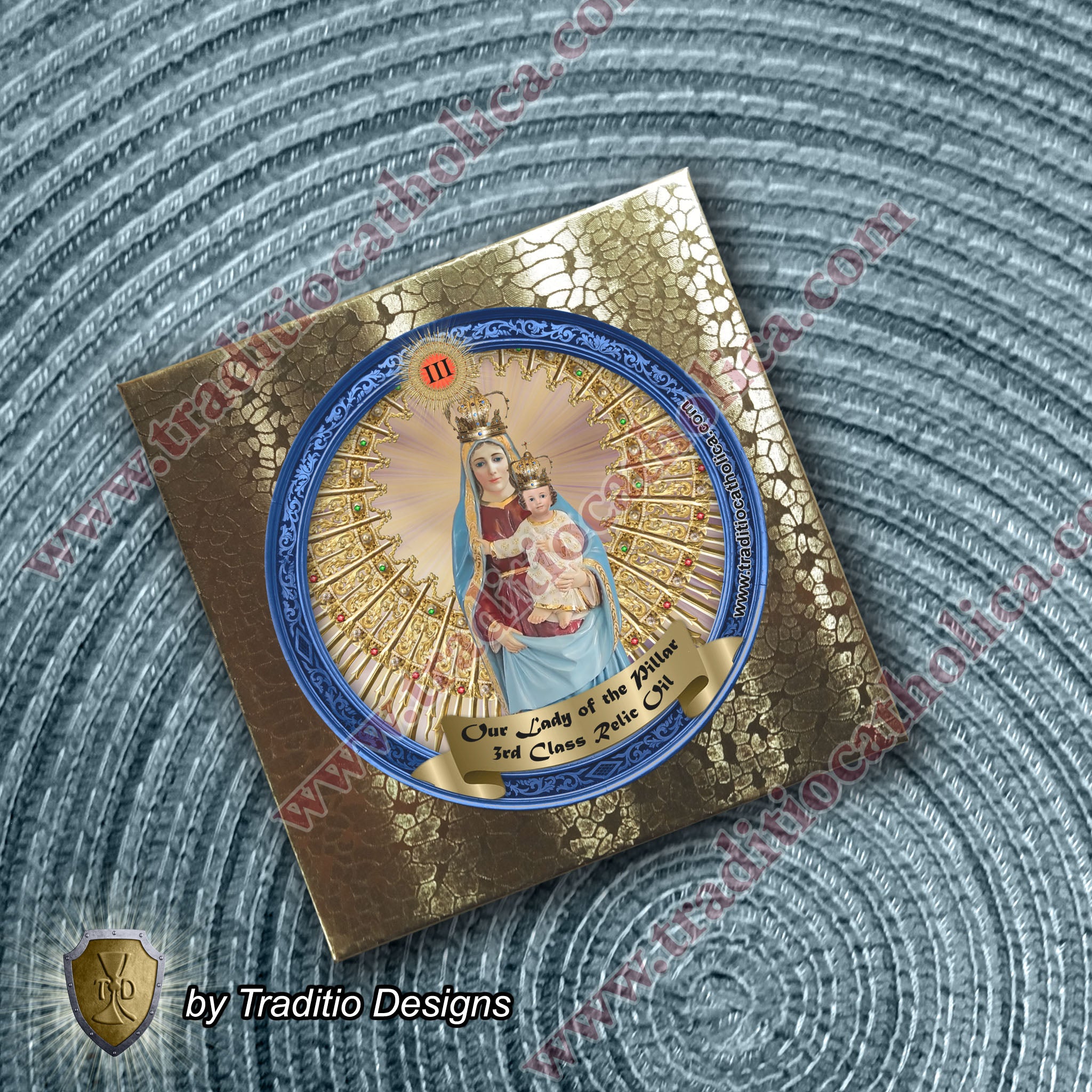 Our Lady of the Pillar Relic Anointing Oil | Touched to 9 Blessed Mother Relics | Oil or Card Set