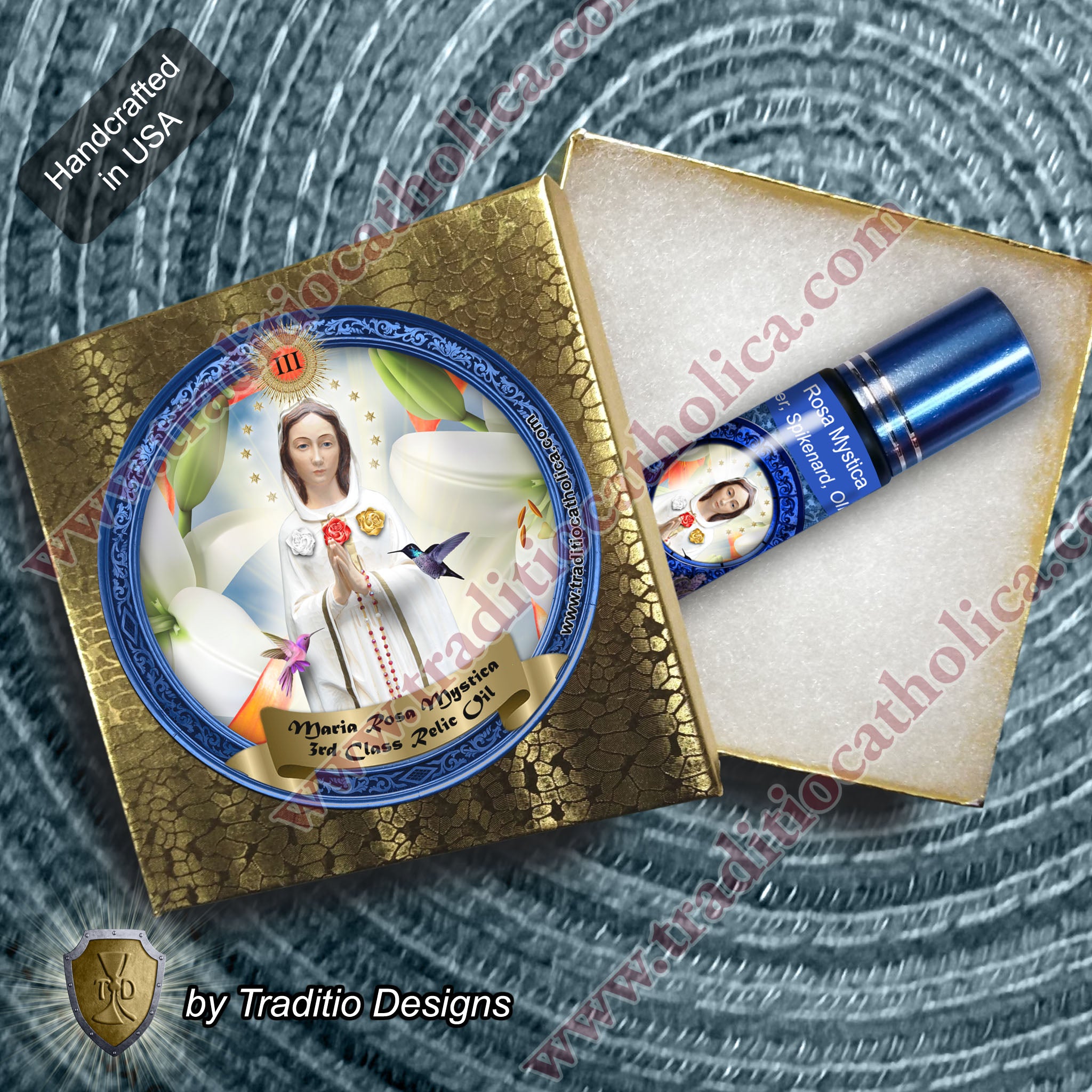Maria Rosa Mystica Relic Anointing Oil | Touched to 9 Blessed Mother Relics | Oil or Card Set