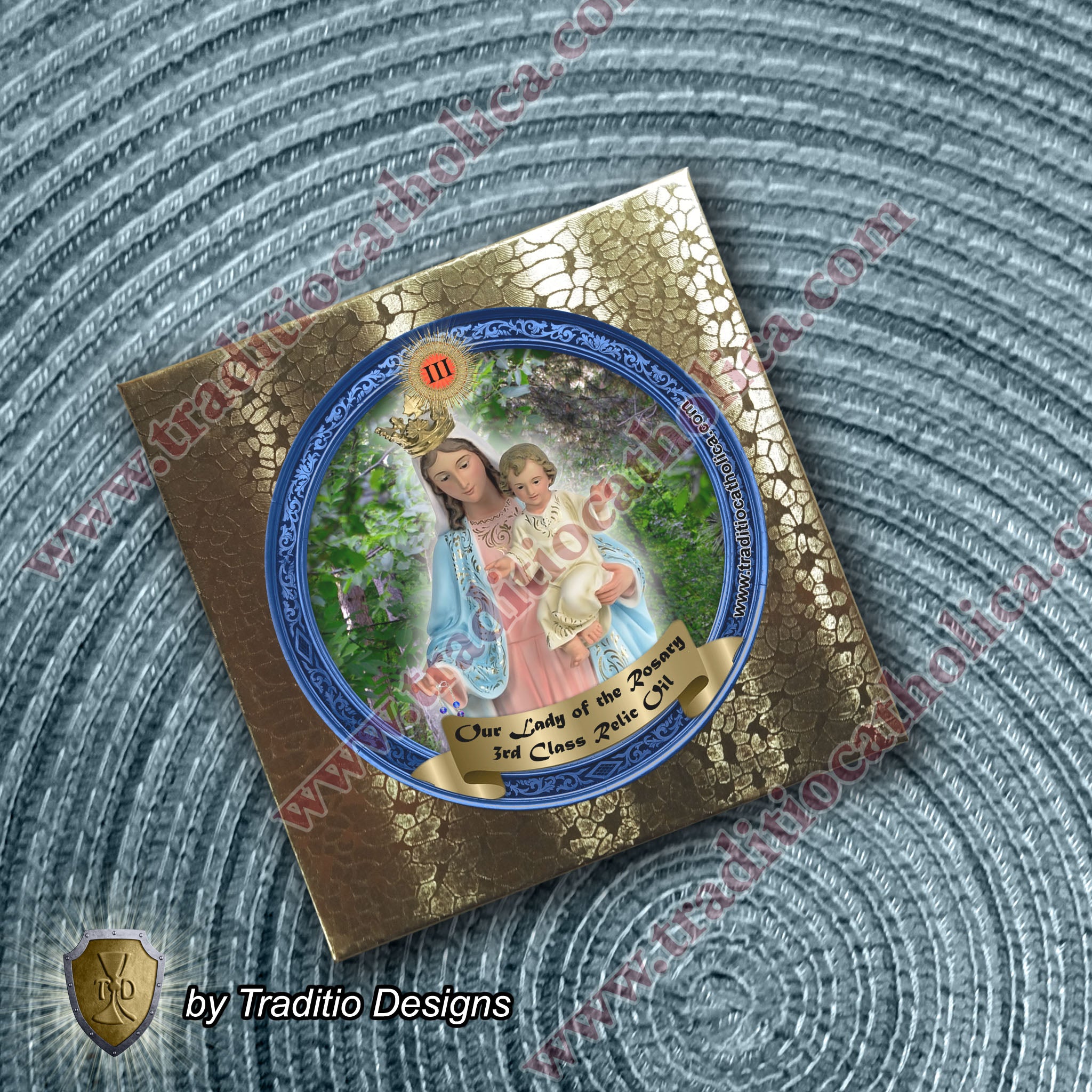 Our Lady of the Rosary Relic Anointing Oil | Touched to 9 Blessed Mother Relics | Oil or Card Set