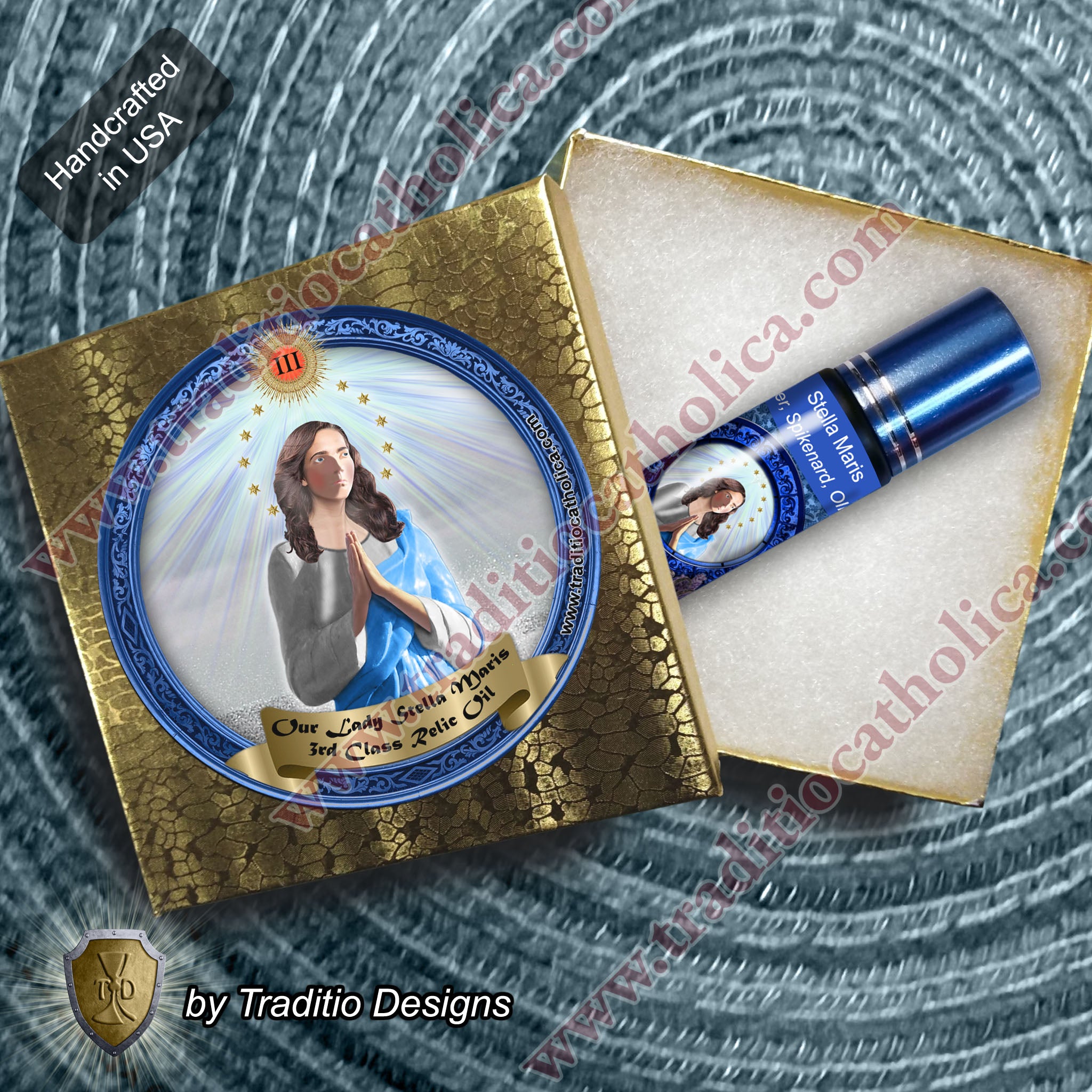 Stella Maris Relic Anointing Oil | Touched to 9 Blessed Mother Relics | Oil or Card Set
