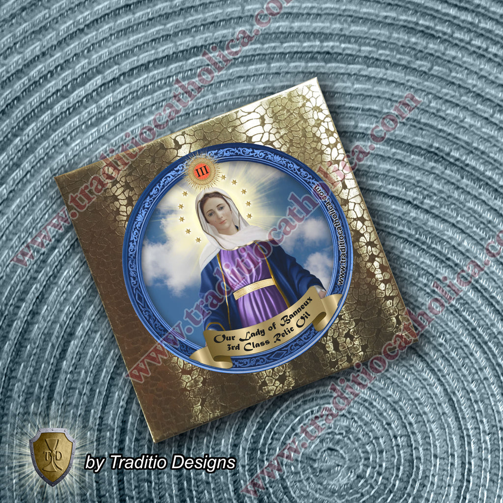 Our Lady of Tears Relic Anointing Oil | Touched to 9 Blessed Mother Relics | Oil or Card Set