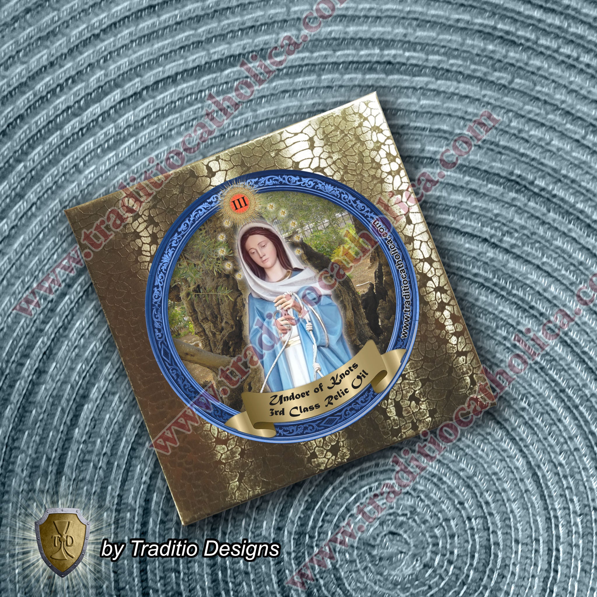 Our Lady Undoer of Knots Relic Anointing Oil | Touched to 9 Blessed Mother Relics | Oil or Card Set