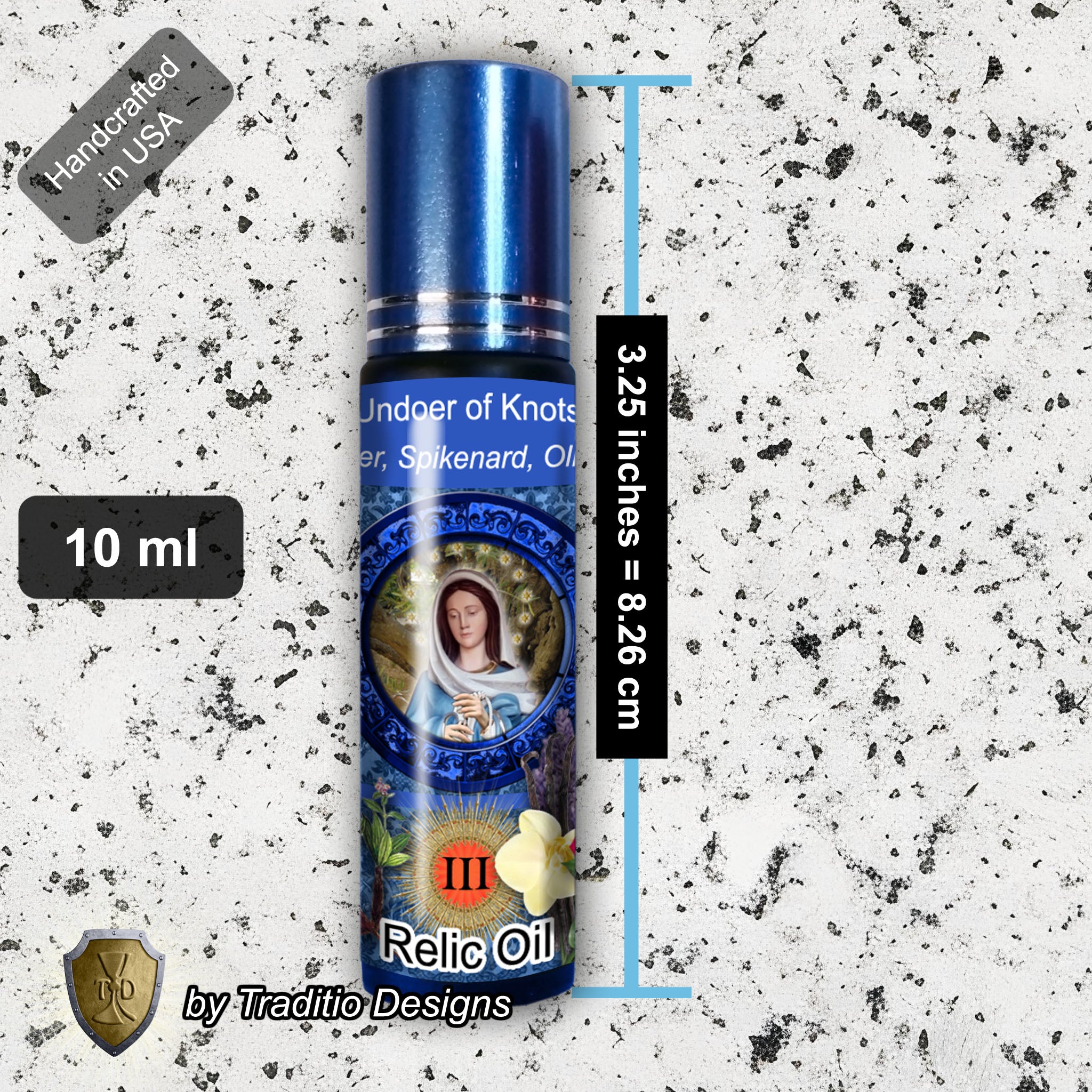 Our Lady Undoer of Knots Relic Anointing Oil | Touched to 9 Blessed Mother Relics | Oil or Card Set