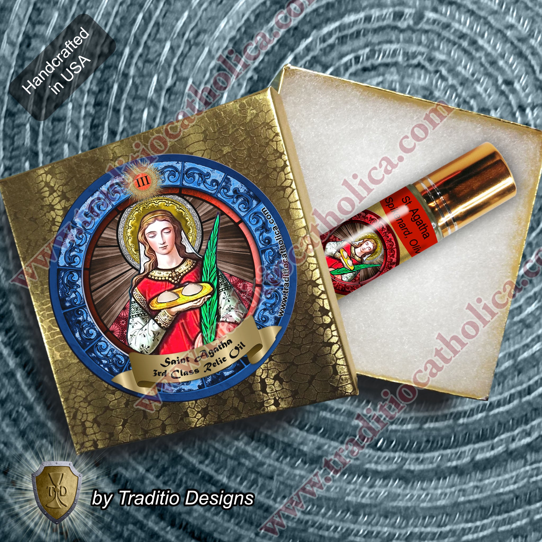 St. Agatha Relic Anointing Oil | Breast Cancer & Women's Health | Oil or Card Set