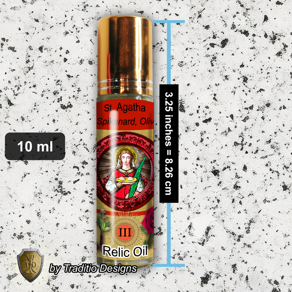 St. Agatha Relic Anointing Oil | Breast Cancer & Women's Health | Oil or Card Set
