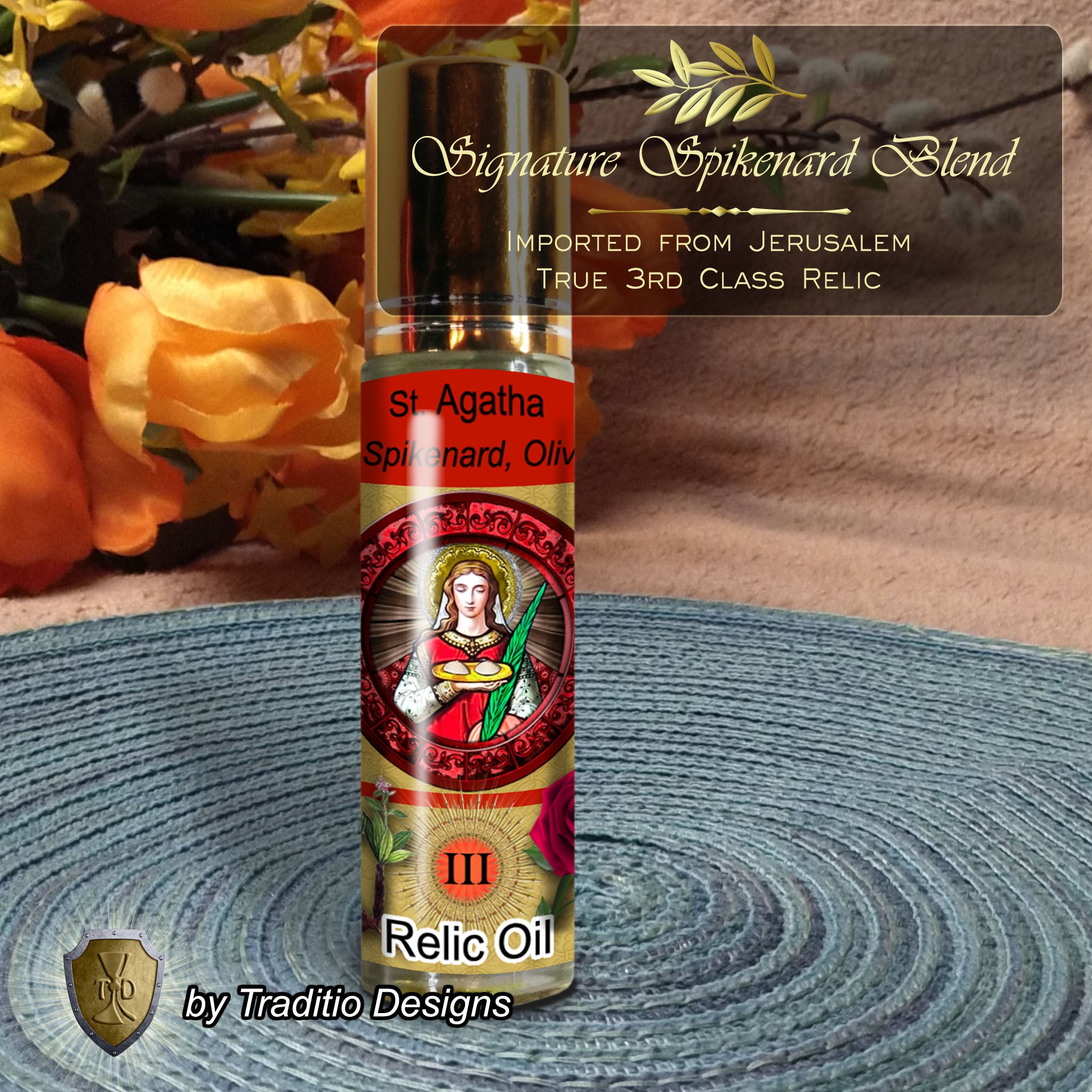 St. Agatha Relic Anointing Oil | Breast Cancer & Women's Health | Oil or Card Set