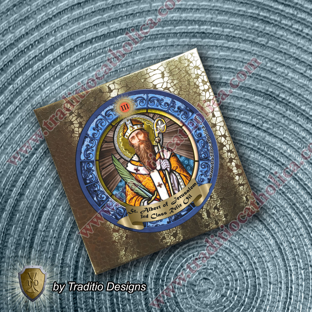 St. Albert of Jerusalem Relic Anointing Oil | Protection & Wound Healing | Oil or Card Set