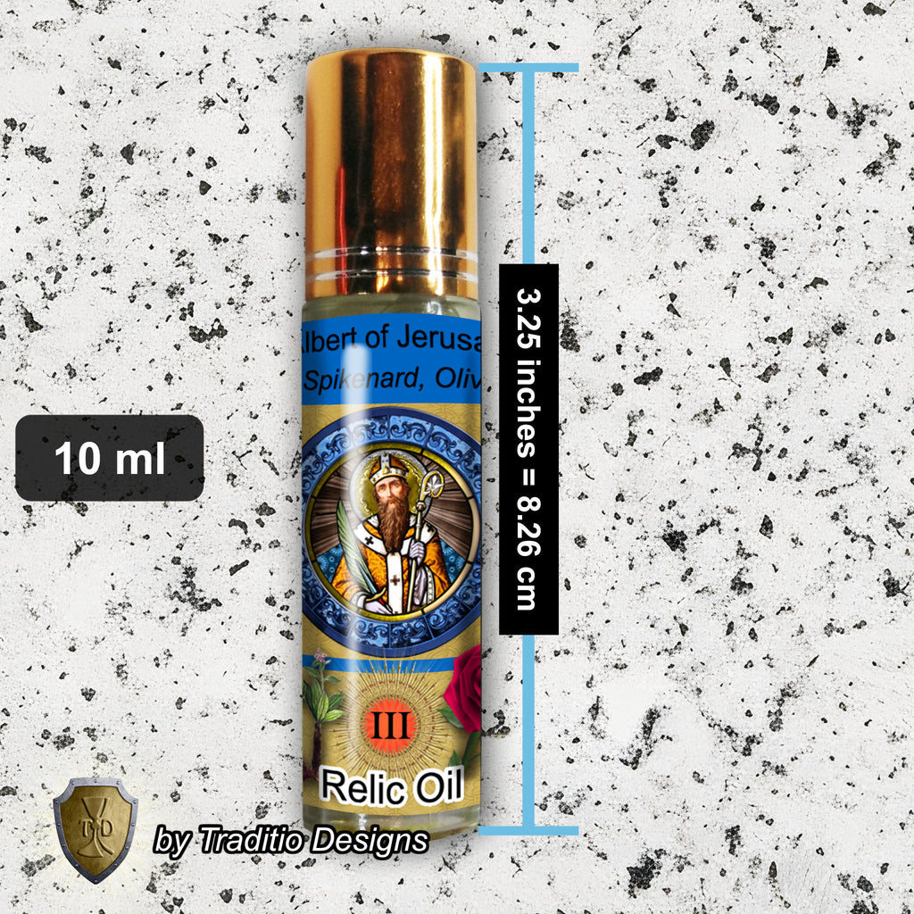 St. Albert of Jerusalem Relic Anointing Oil | Protection & Wound Healing | Oil or Card Set
