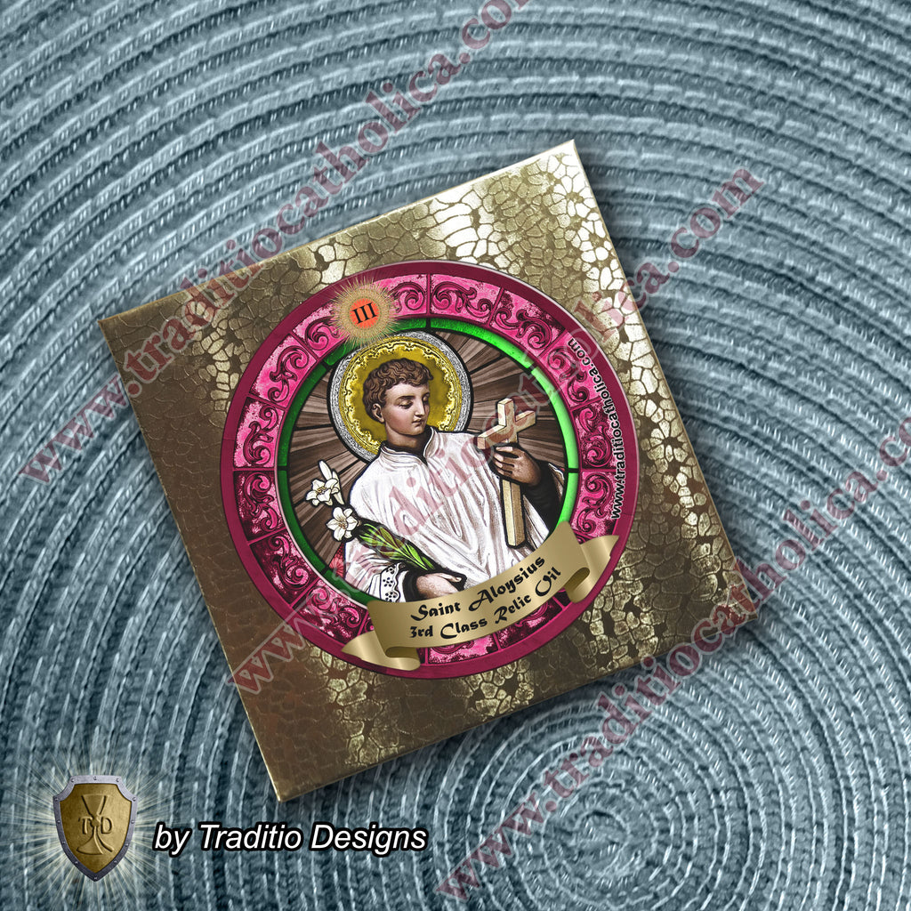 St. Aloysius Gonzaga Relic Anointing Oil | Pandemics & Eye Health | Oil or Card Set