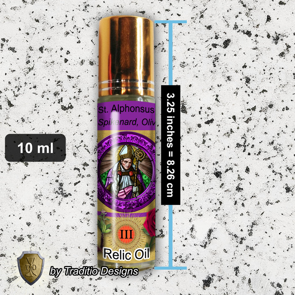 St. Alphonsus Liguori Relic Anointing Oil | Arthritis & Chronic Pain | Oil or Card Set