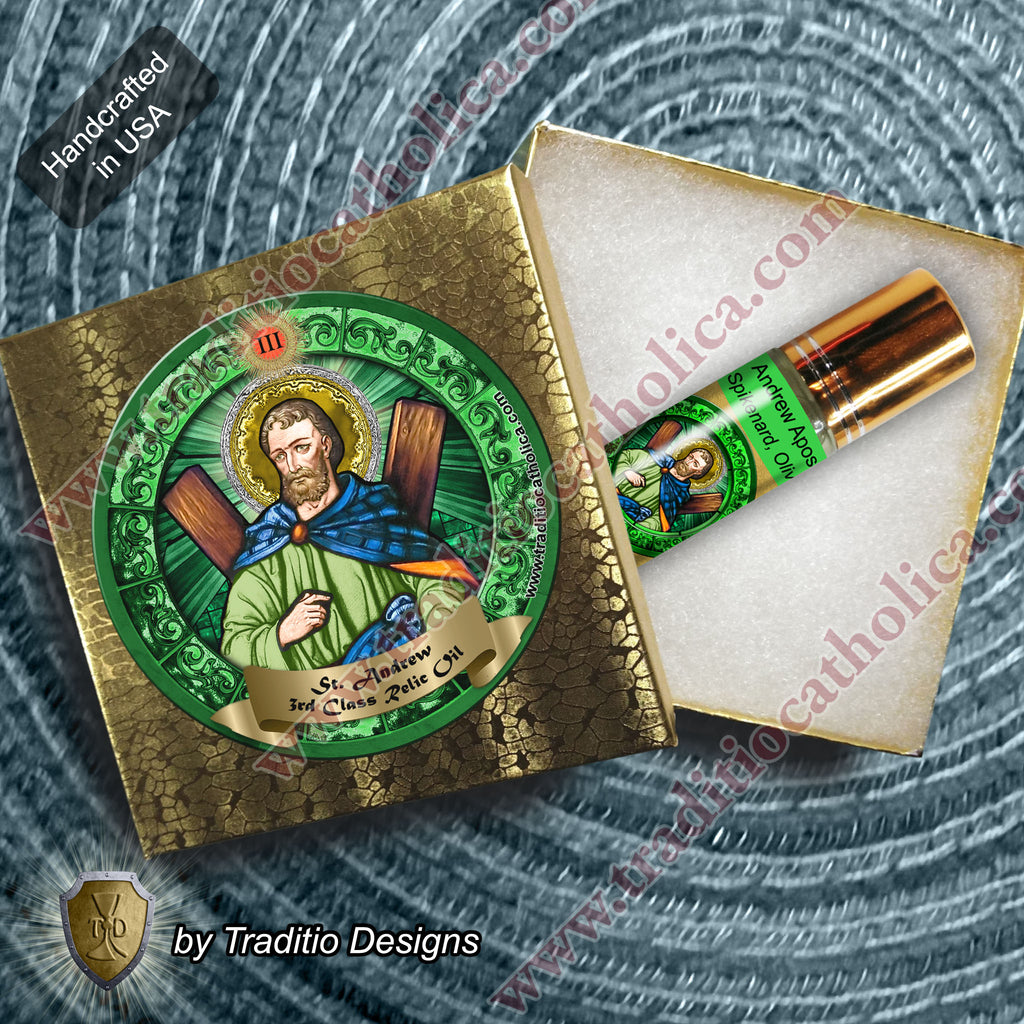 St. Andrew the Apostle Relic Anointing Oil | Seizures & Joint Pain (Gout) | Oil or Card Set