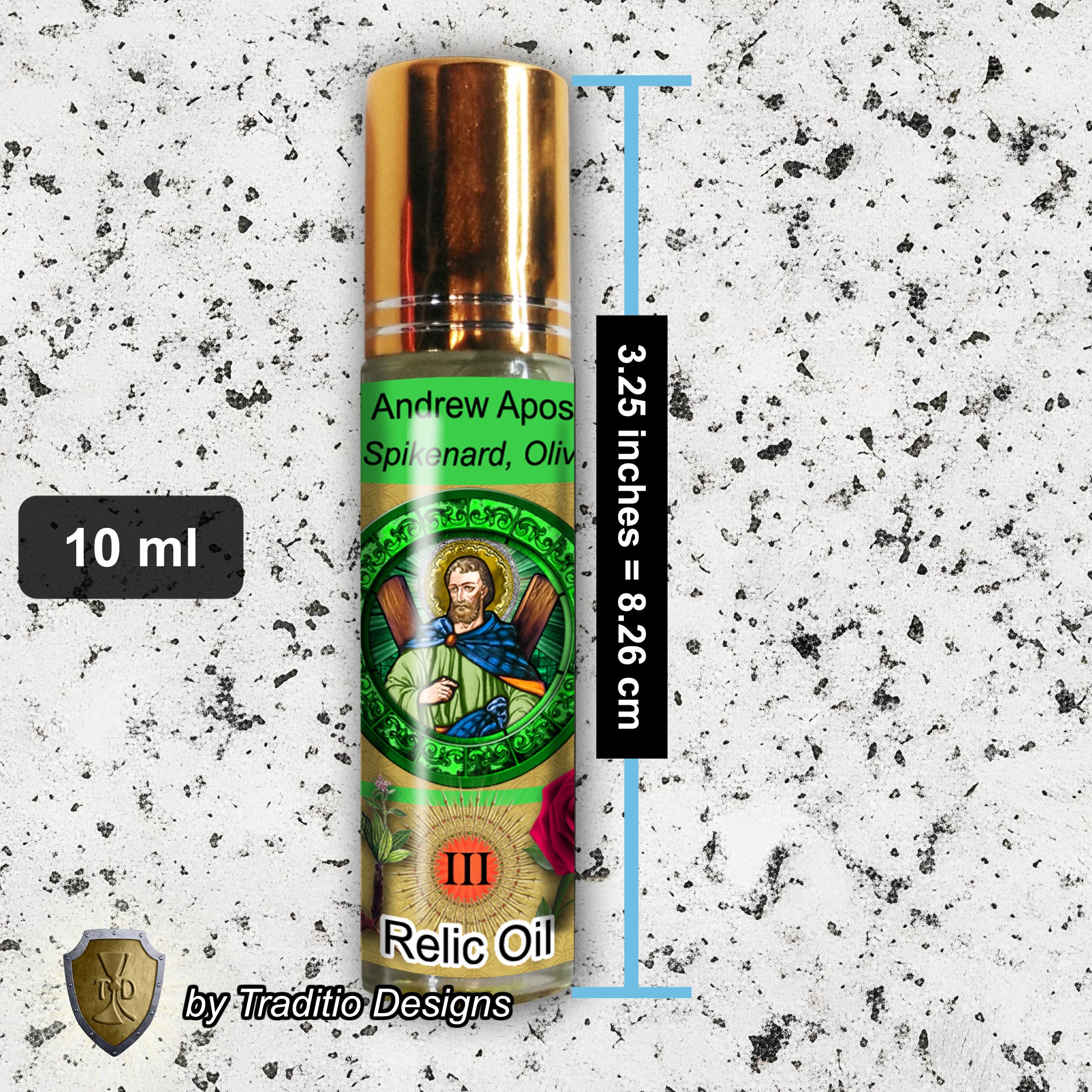 St. Andrew the Apostle Relic Anointing Oil | Seizures & Joint Pain (Gout) | Oil or Card Set