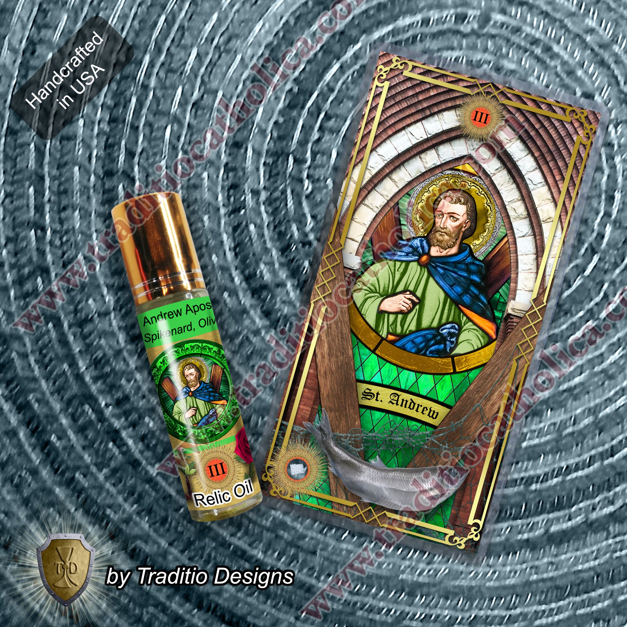 St. Andrew the Apostle Relic Anointing Oil | Seizures & Joint Pain (Gout) | Oil or Card Set