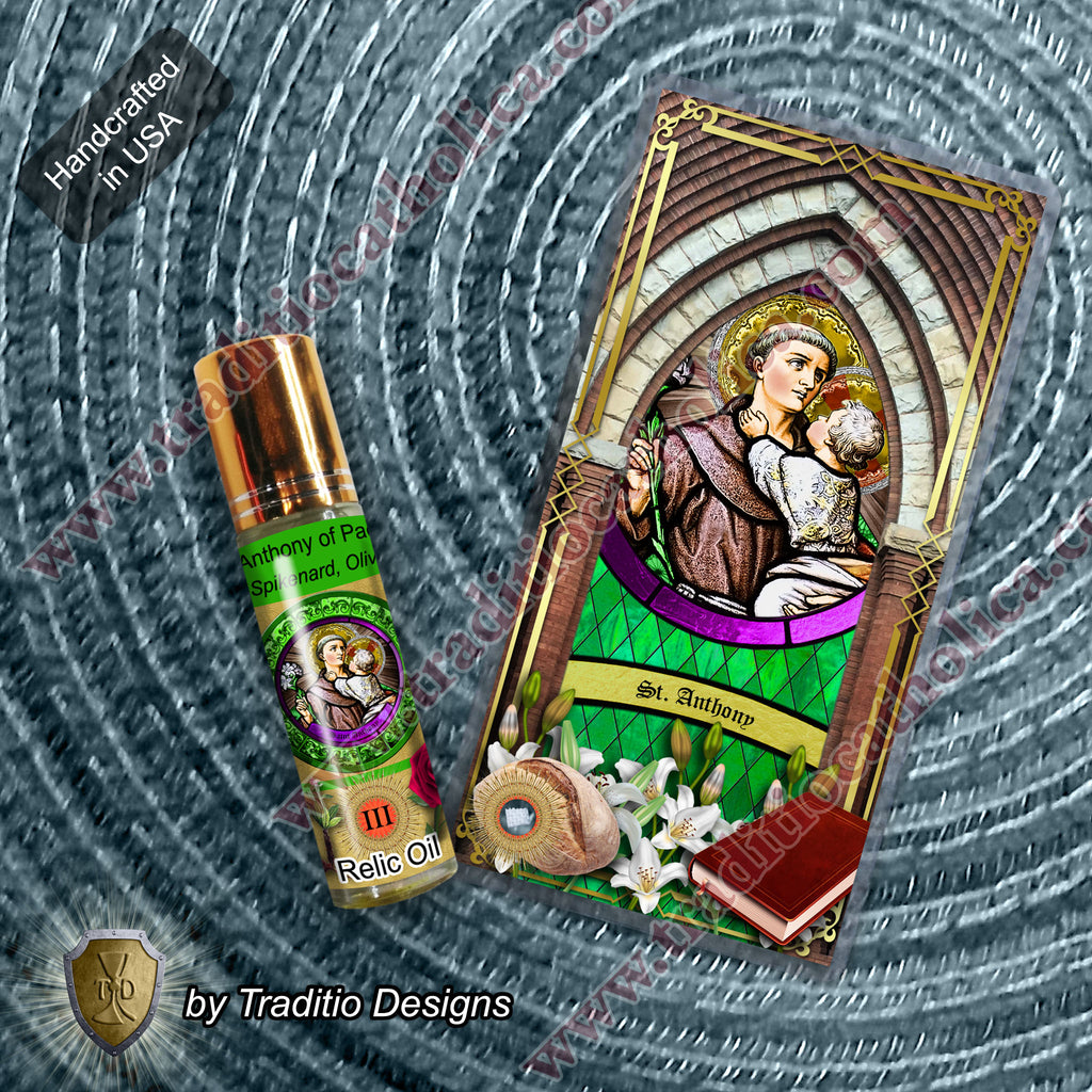 St. Anthony of Padua Relic Anointing Oil | Lost Items & Amputees | Oil or Card Set