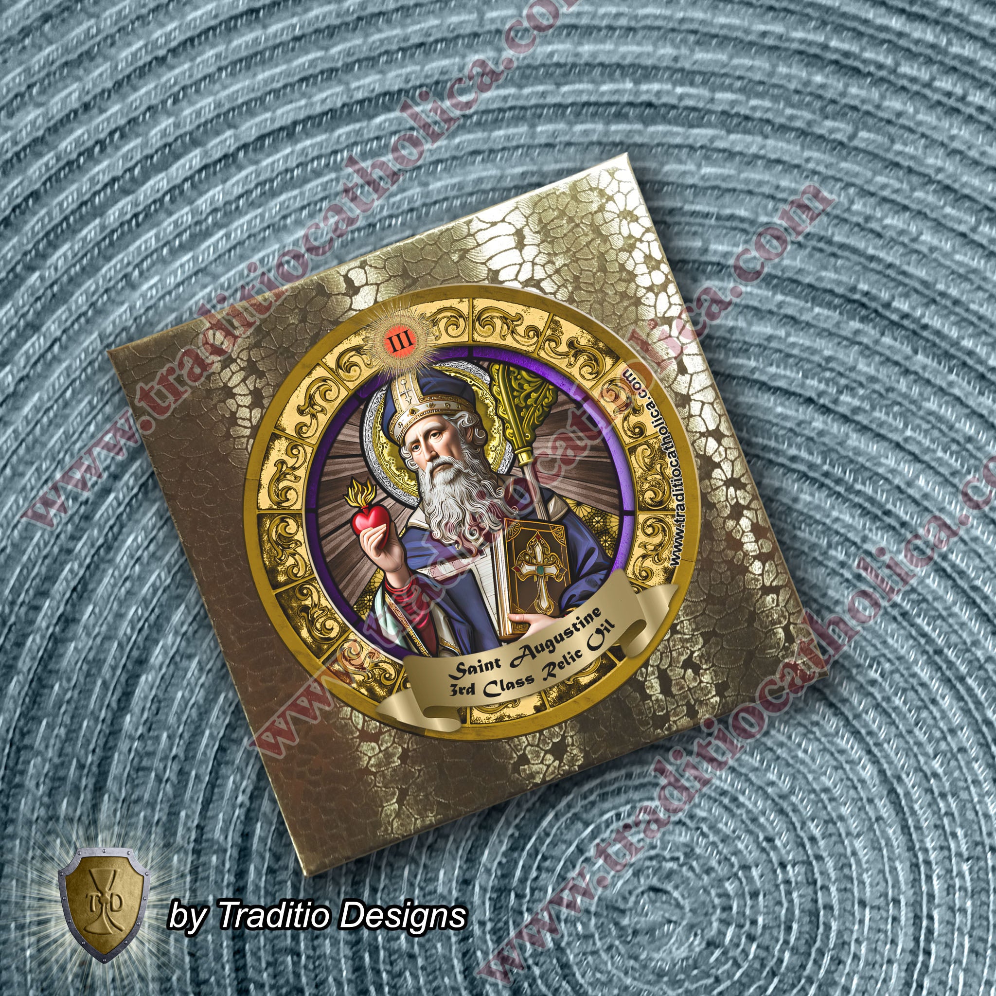 St. Augustine of Hippo Relic Anointing Oil | Sore Eyes, Sore Throats & Recovery from Vice | Oil or Card Set