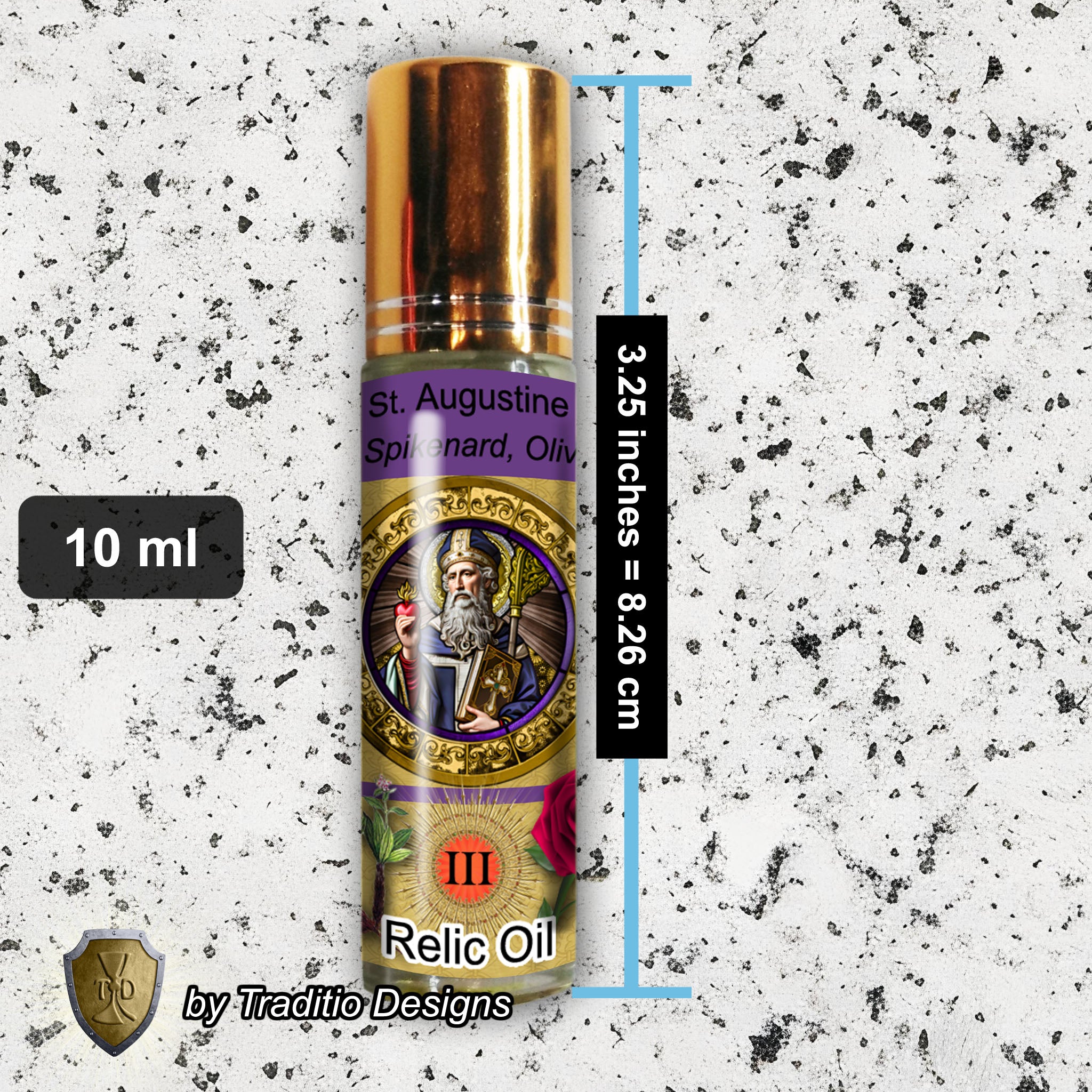 St. Augustine of Hippo Relic Anointing Oil | Sore Eyes, Sore Throats & Recovery from Vice | Oil or Card Set