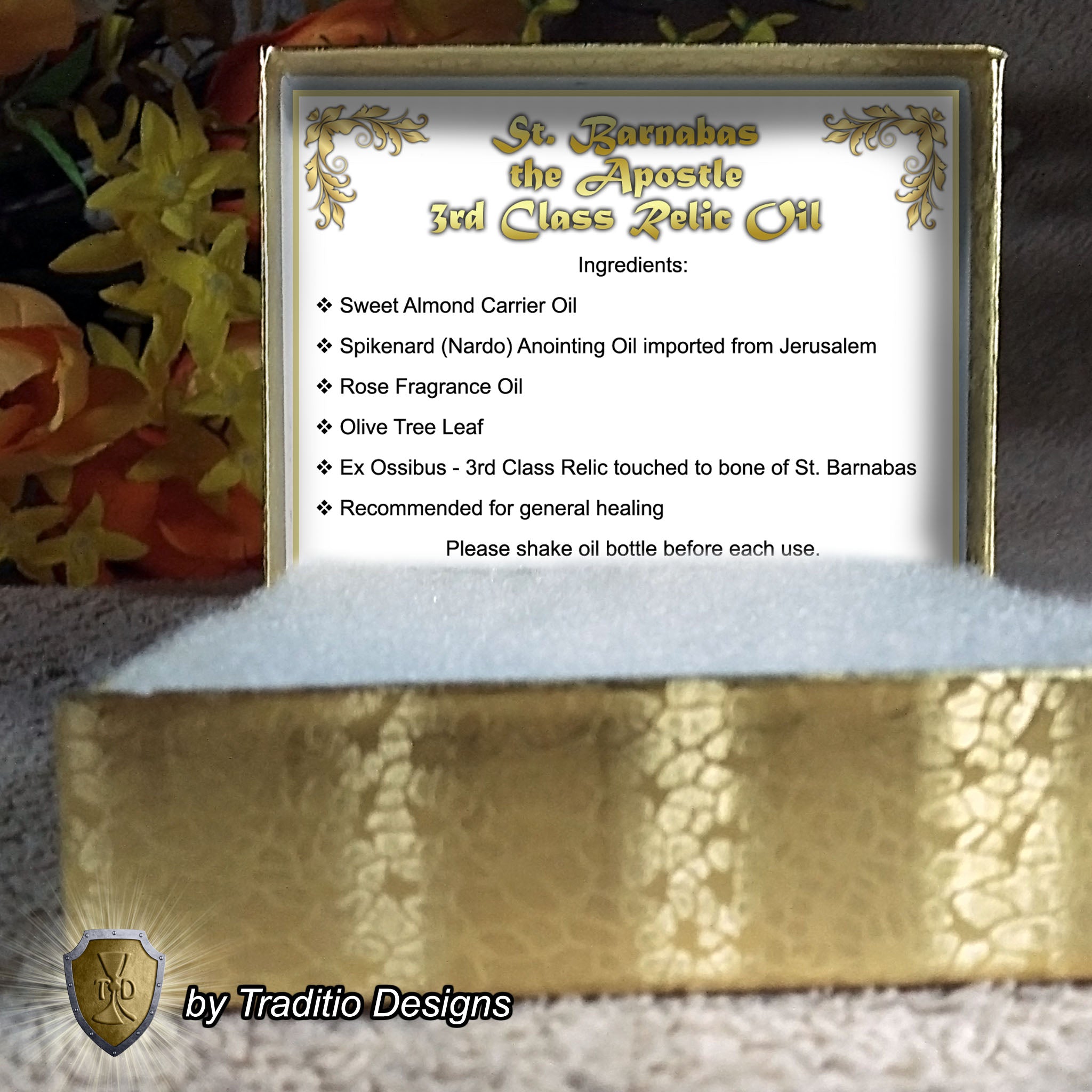 St. Barnabas the Apostle Relic Anointing Oil | Migraines & Peace | Oil or Card Set