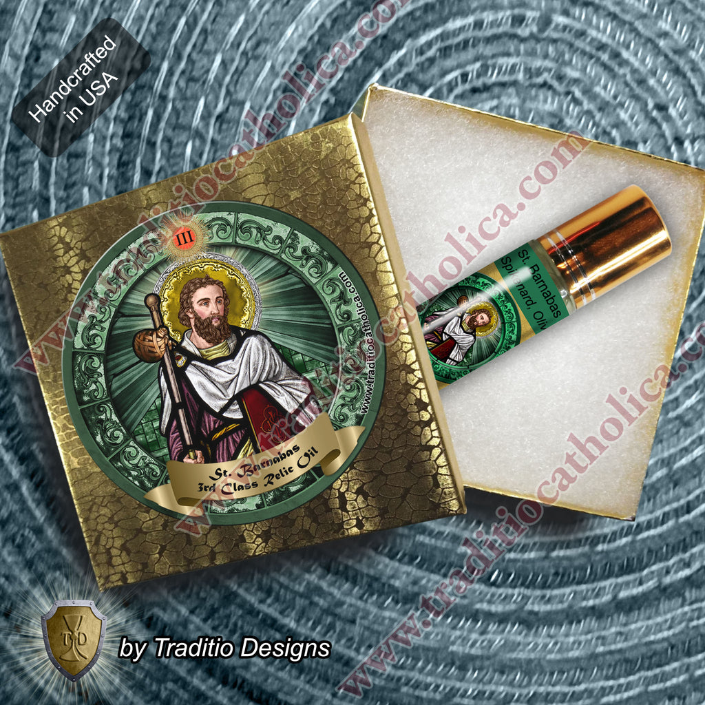 St. Barnabas the Apostle Relic Anointing Oil | Migraines & Peace | Oil or Card Set