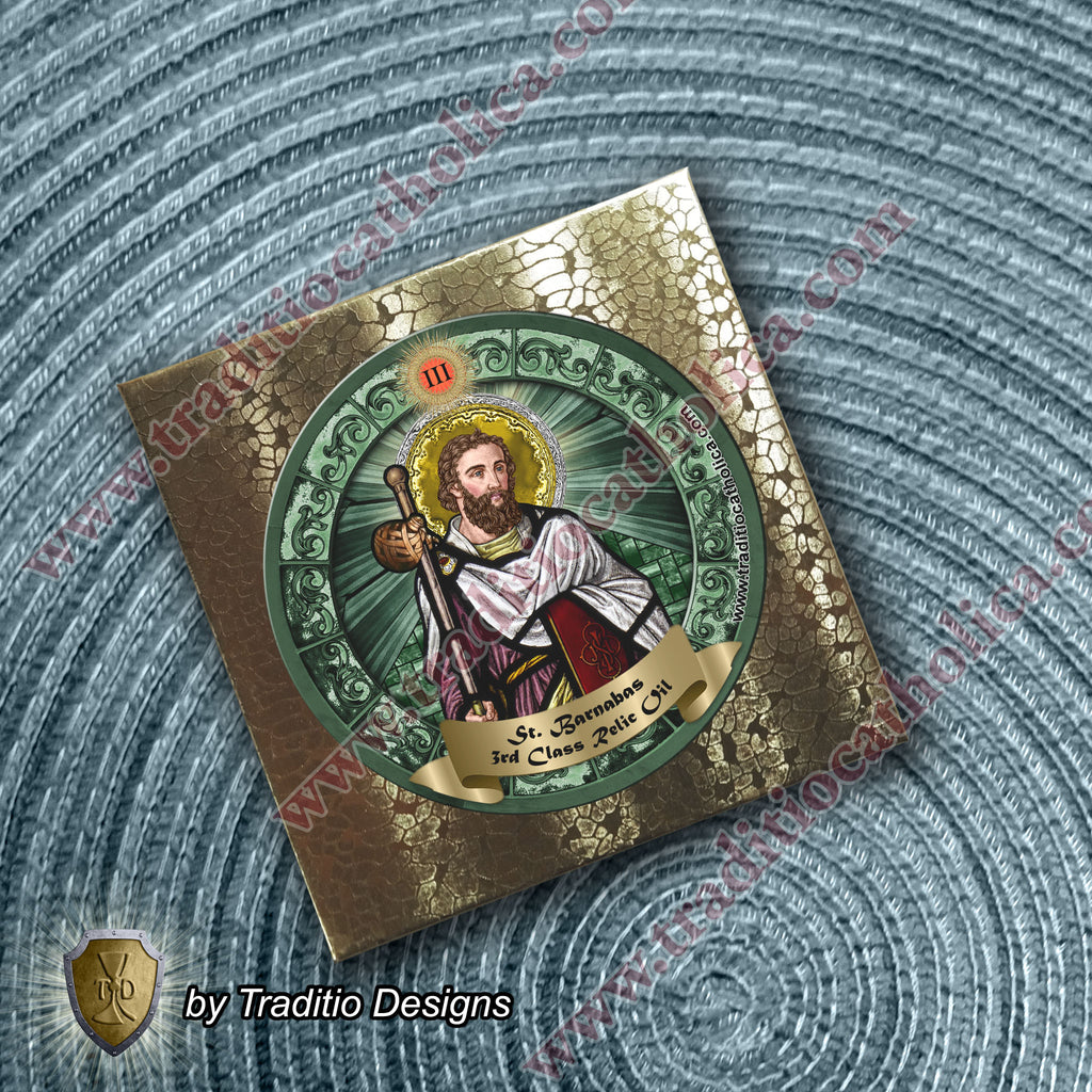 St. Barnabas the Apostle Relic Anointing Oil | Migraines & Peace | Oil or Card Set