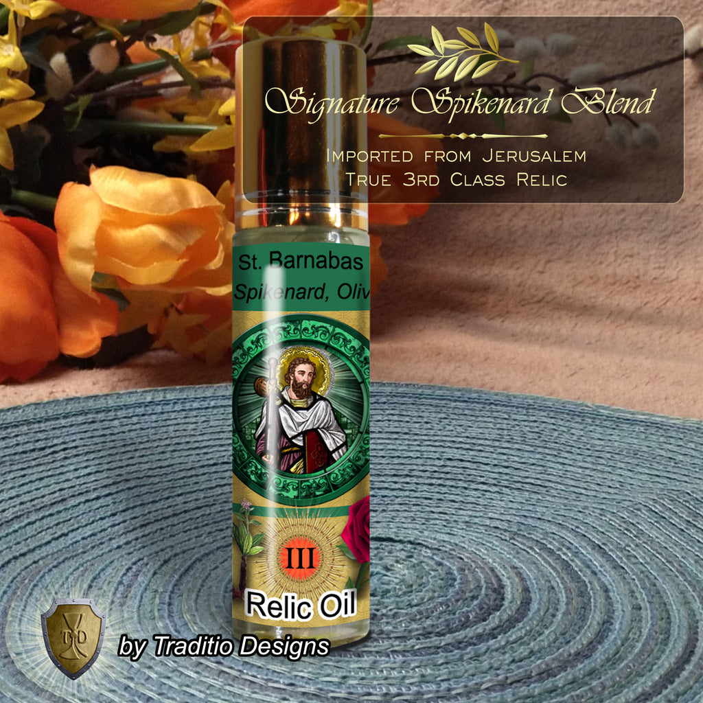 St. Barnabas the Apostle Relic Anointing Oil | Migraines & Peace | Oil or Card Set