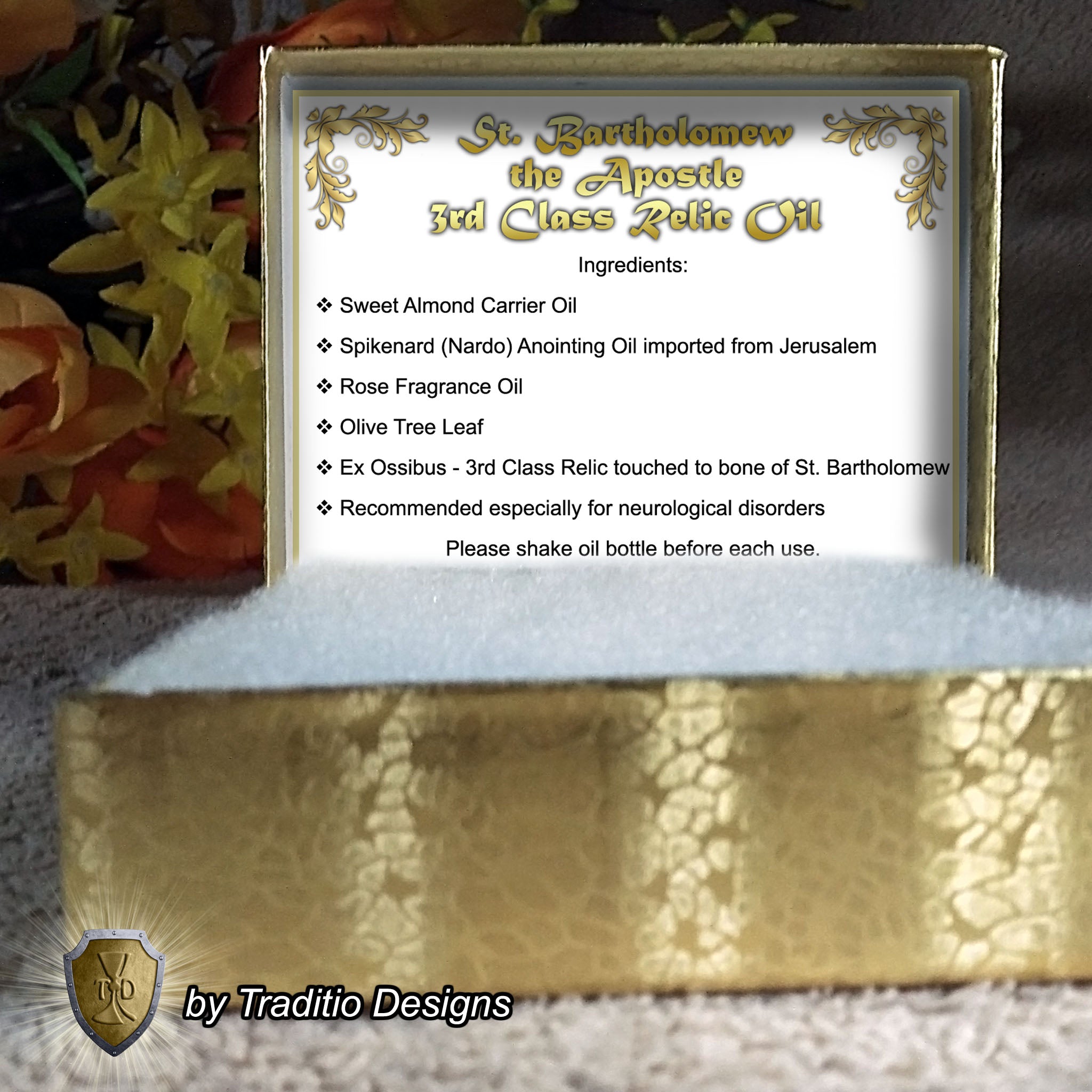 St. Bartholomew the Apostle Relic Anointing Oil | Neurological & Skin Disorders | Oil or Card Set