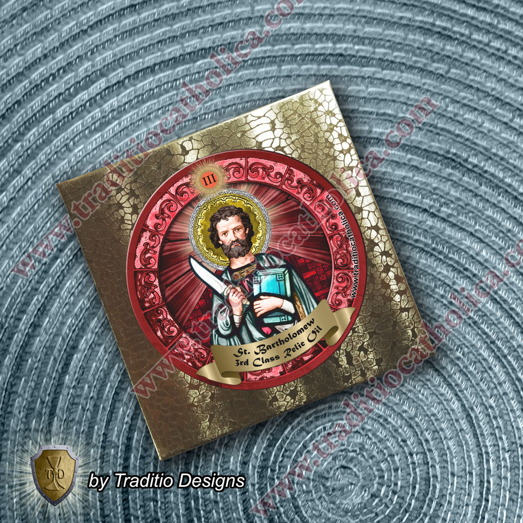 St. Bartholomew the Apostle Relic Anointing Oil | Neurological & Skin Disorders | Oil or Card Set