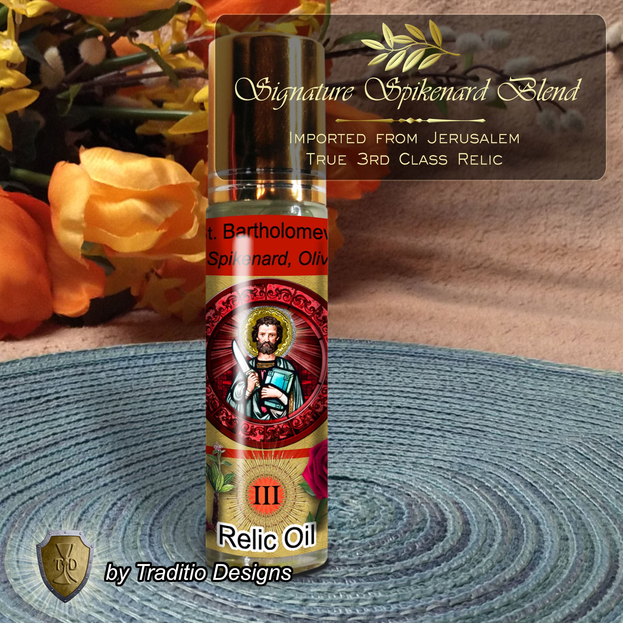 St. Bartholomew the Apostle Relic Anointing Oil | Neurological & Skin Disorders | Oil or Card Set