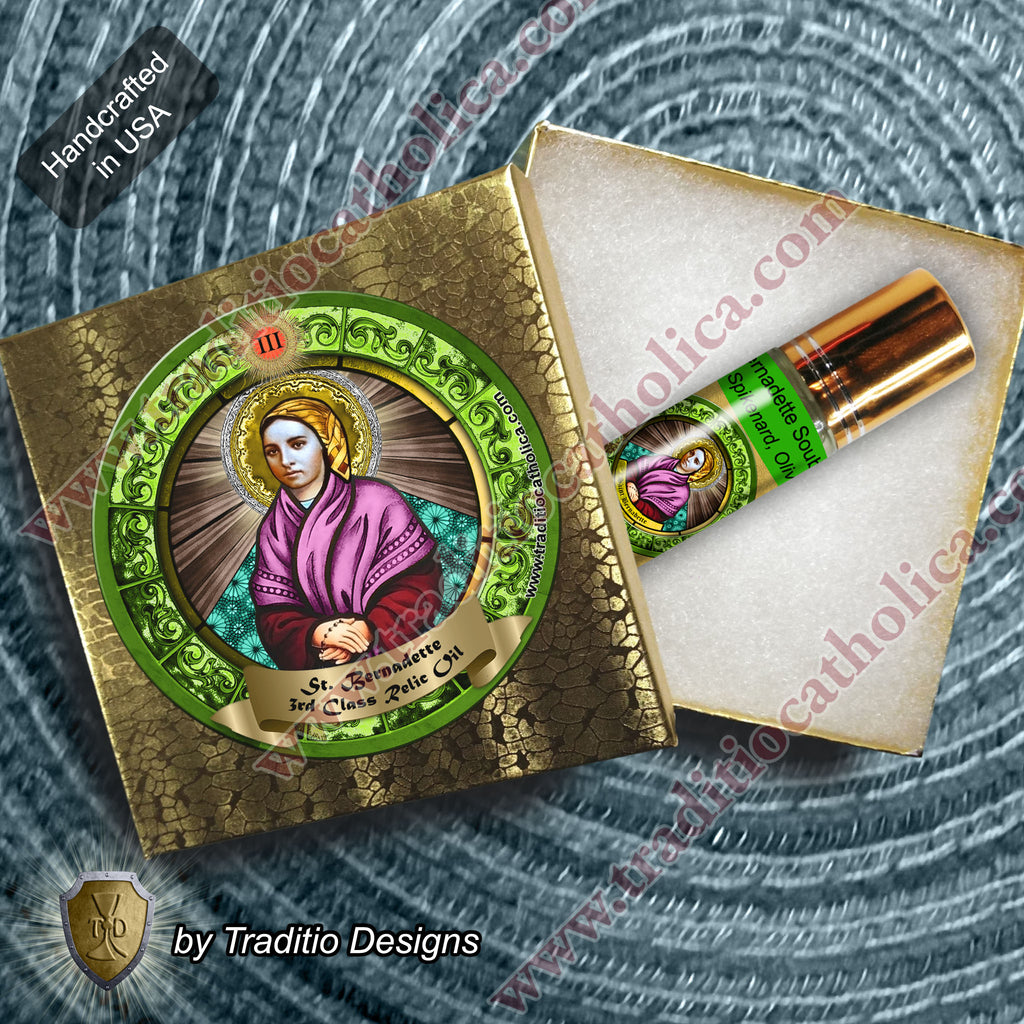 St. Bernadette Soubirous Relic Anointing Oil | Bodily Illness & Asthma | Oil or Card Set