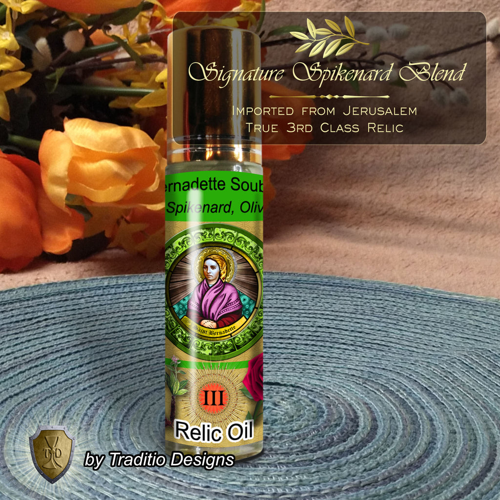 St. Bernadette Soubirous Relic Anointing Oil | Bodily Illness & Asthma | Oil or Card Set
