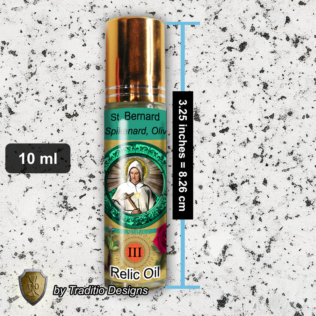 St. Bernard of Clairvaux Relic Anointing Oil | Beekeepers & Spiritual Clarity | Oil or Card Set