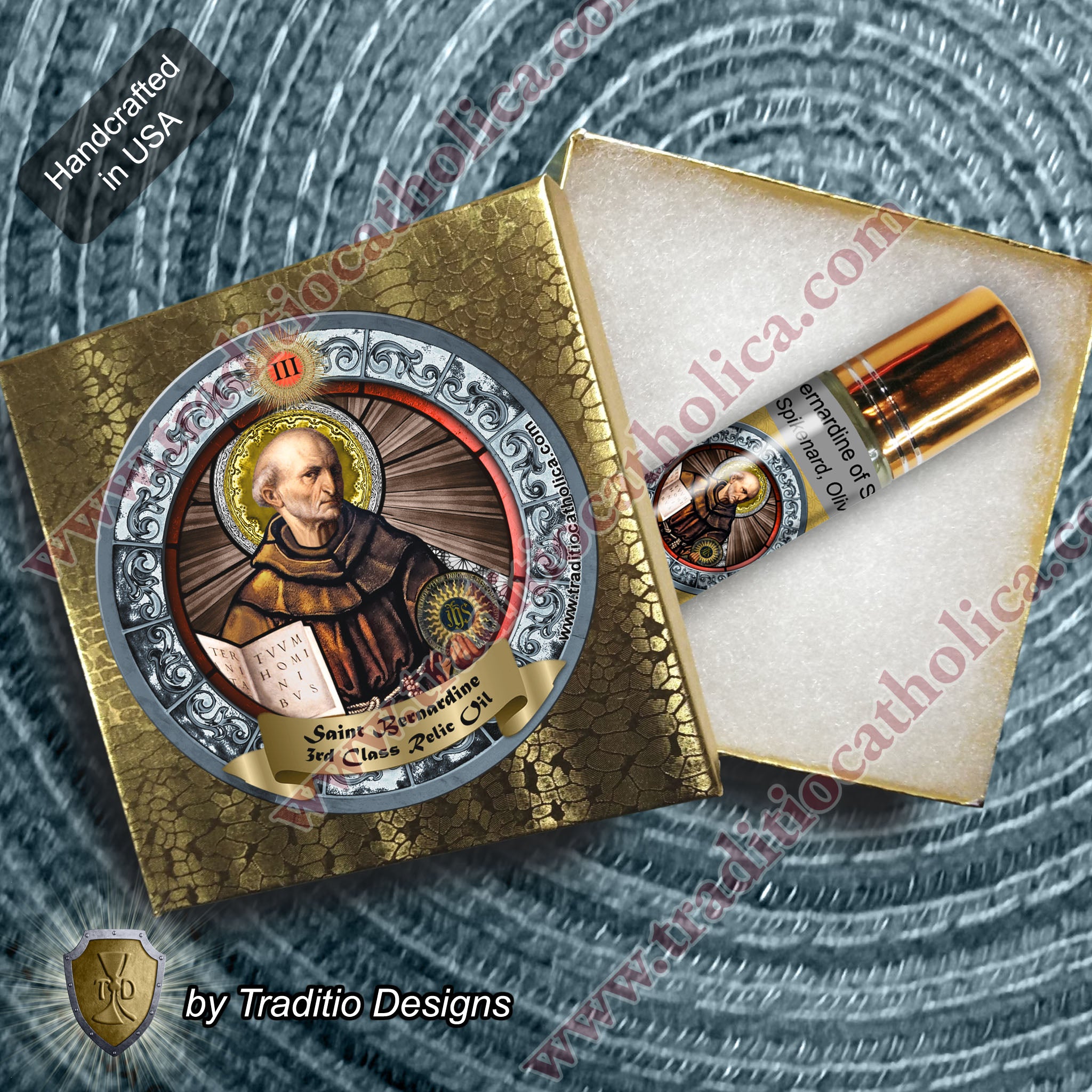 St. Bernardine of Siena Relic Anointing Oil | Respiratory & Lung Health | Oil or Card Set