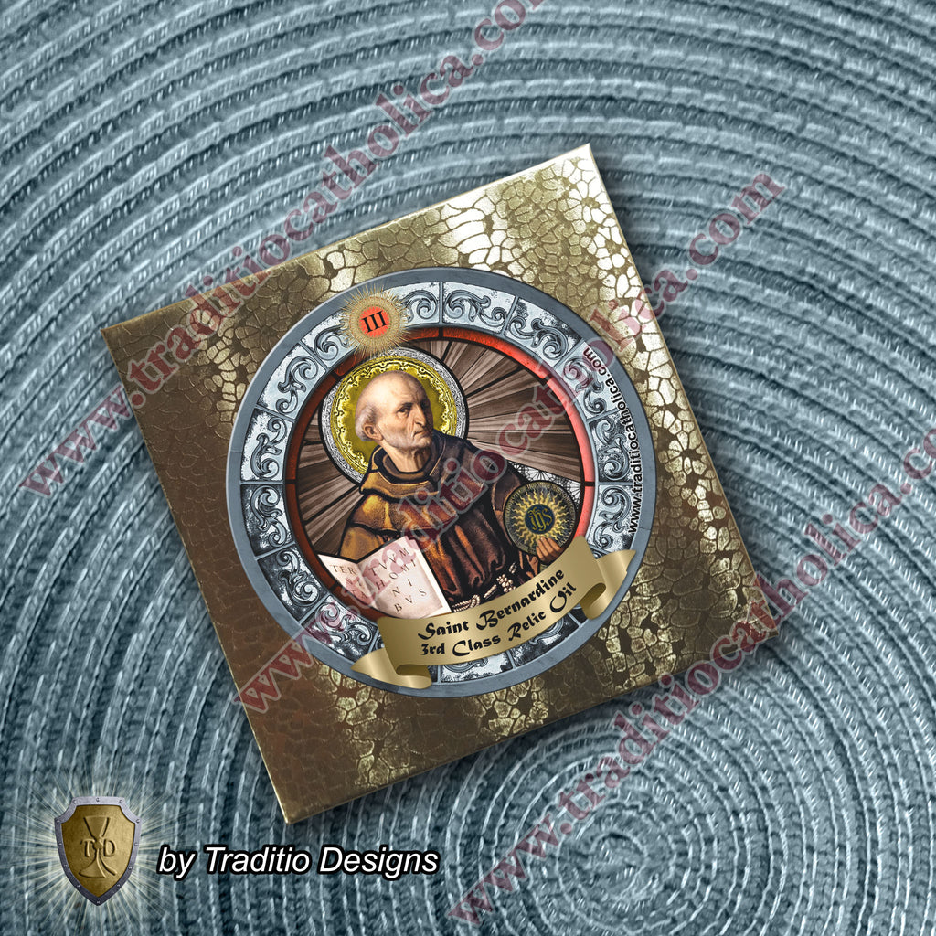 St. Bernardine of Siena Relic Anointing Oil | Respiratory & Lung Health | Oil or Card Set