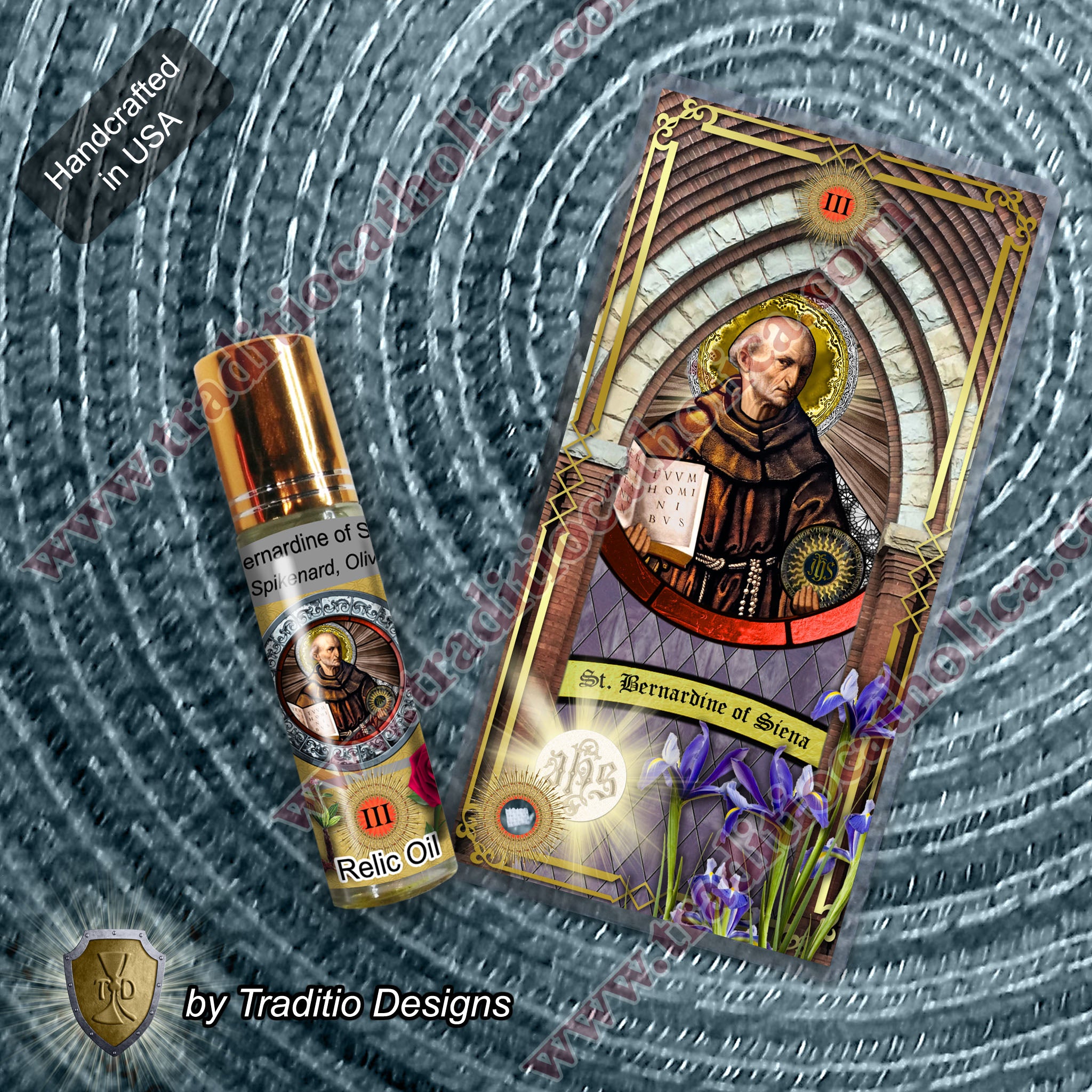 St. Bernardine of Siena Relic Anointing Oil | Respiratory & Lung Health | Oil or Card Set