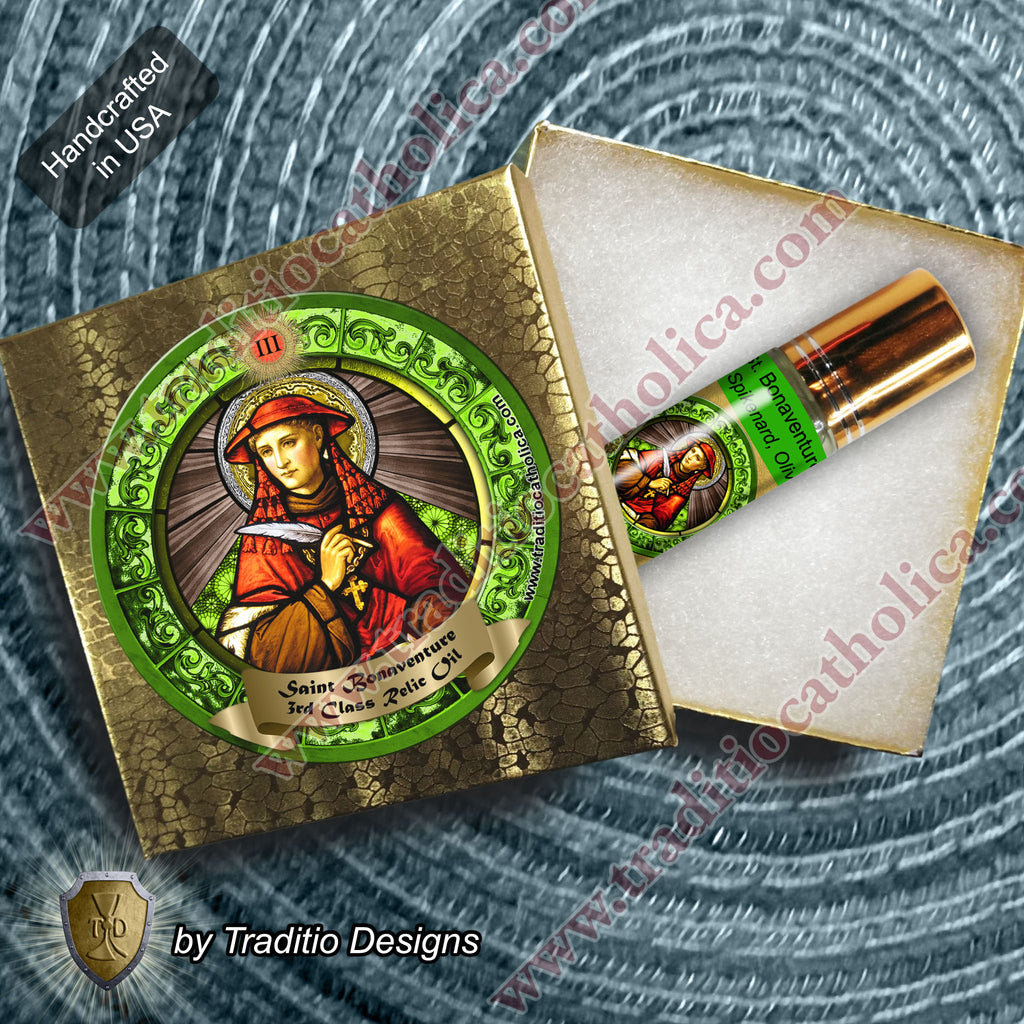 St. Bonaventure Relic Anointing Oil | Intestinal & Digestive Health | Oil or Card Set