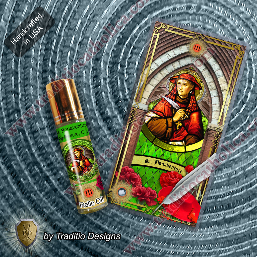 St. Bonaventure Relic Anointing Oil | Intestinal & Digestive Health | Oil or Card Set