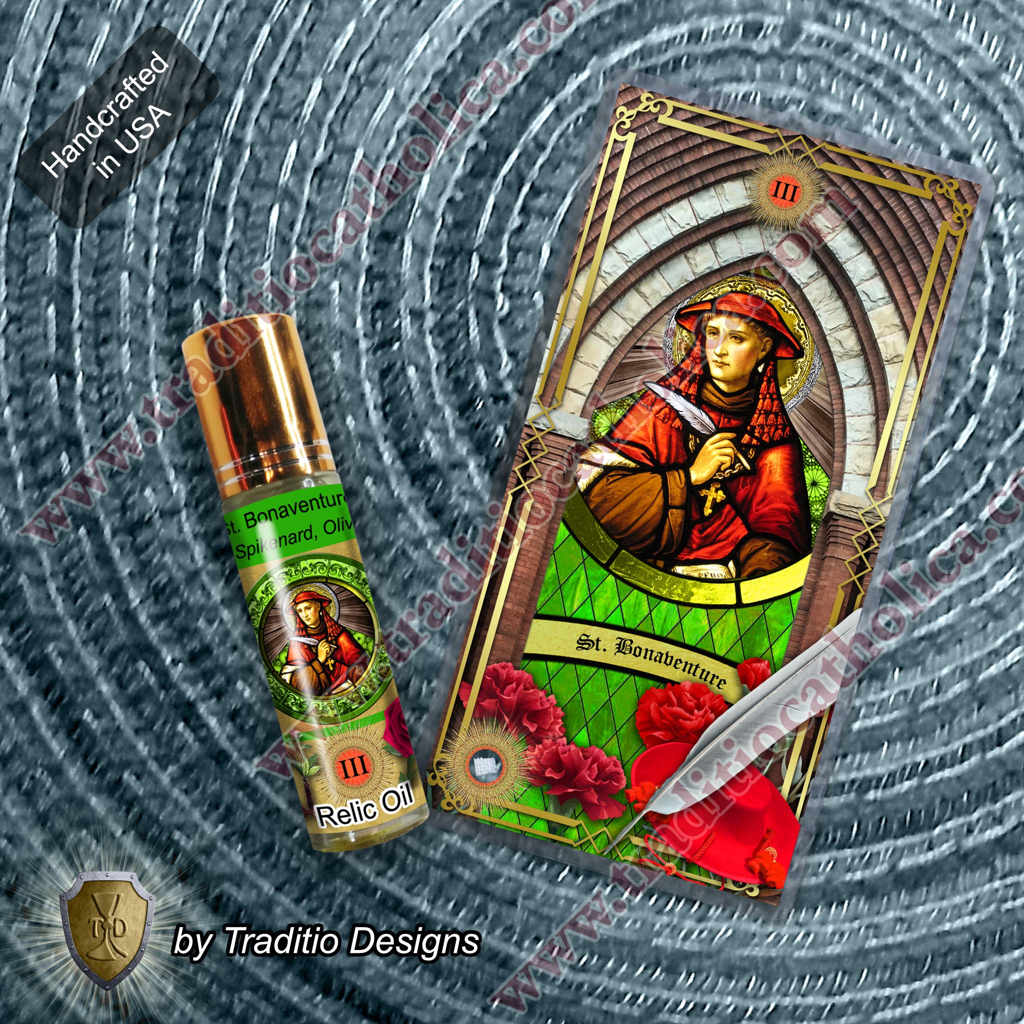St. Bonaventure Relic Anointing Oil | Intestinal & Digestive Health | Oil or Card Set