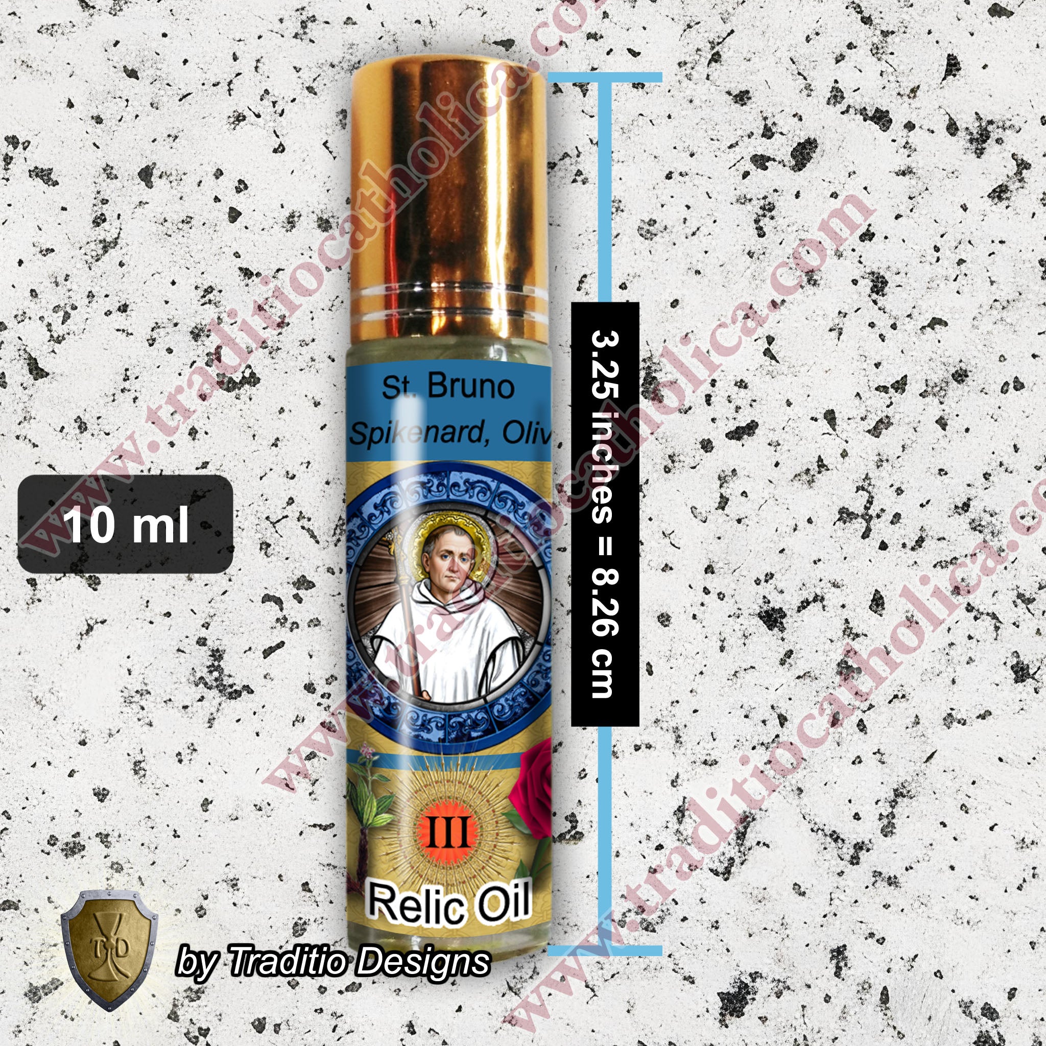 St. Bruno of Cologne Relic Anointing Oil | Spiritual Oppression, Peace of Mind & Sensory Healing | Oil or Card Set