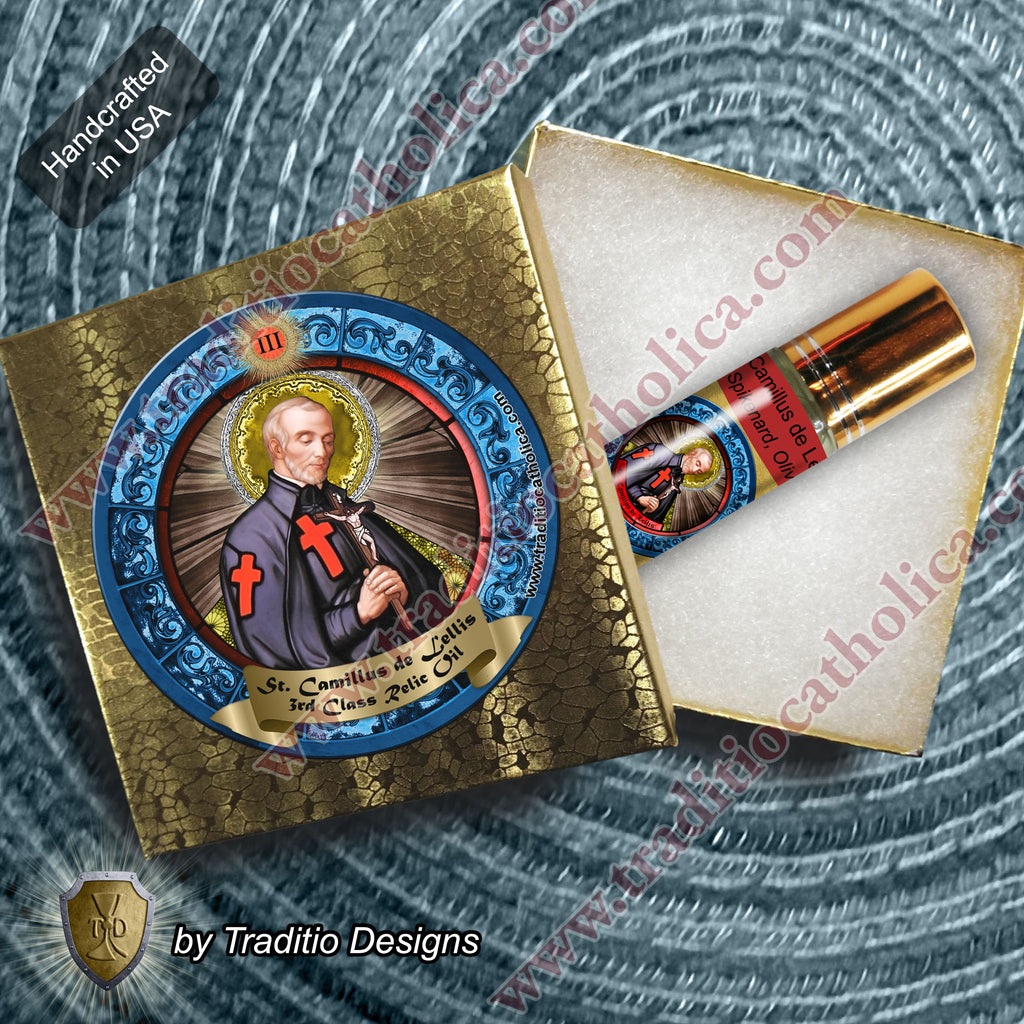 St. Camillus de Lellis Relic Anointing Oil | Leg & Foot Injuries | Oil or Card Set