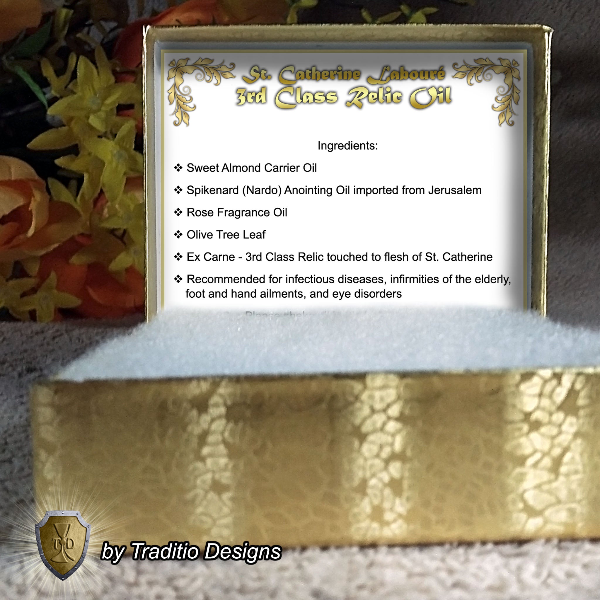 St. Catherine Labouré Relic Anointing Oil | Miraculous Protection & Eye Health | Oil or Card Set