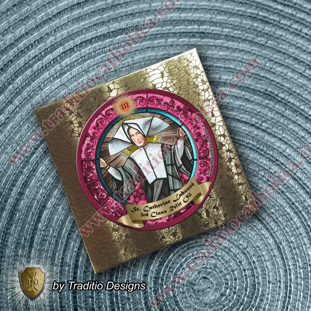 St. Catherine Labouré Relic Anointing Oil | Miraculous Protection & Eye Health | Oil or Card Set