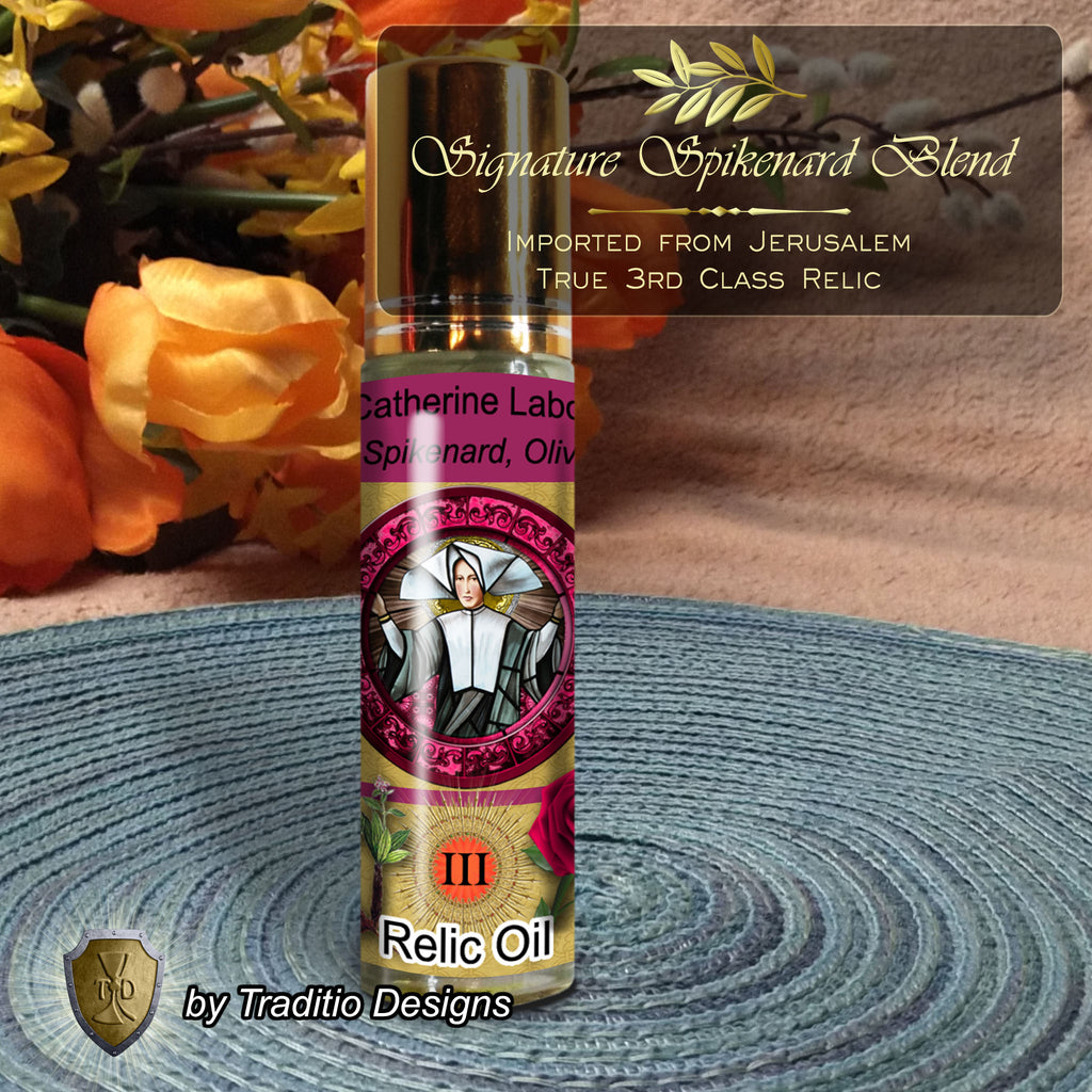 St. Catherine Labouré Relic Anointing Oil | Miraculous Protection & Eye Health | Oil or Card Set