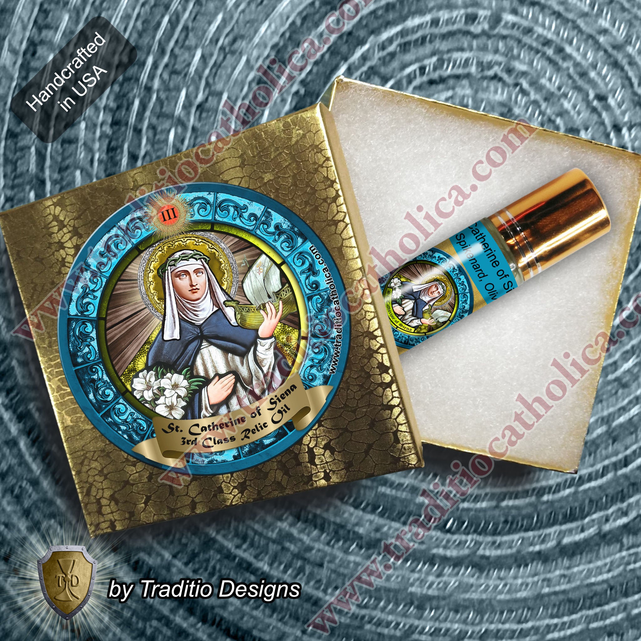 St. Catherine of Siena Relic Anointing Oil | Miscarriage & Protection from Fire | Oil or Card Set