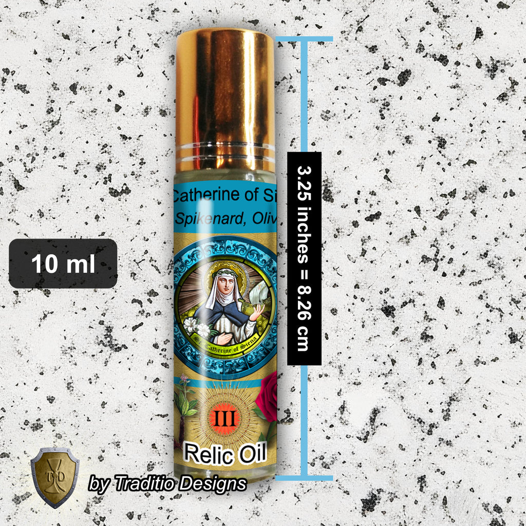 St. Catherine of Siena Relic Anointing Oil | Miscarriage & Protection from Fire | Oil or Card Set