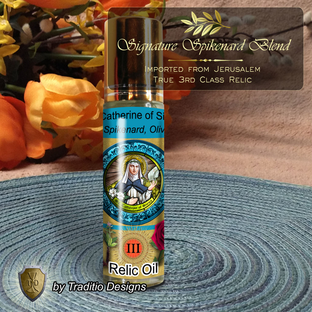 St. Catherine of Siena Relic Anointing Oil | Miscarriage & Protection from Fire | Oil or Card Set