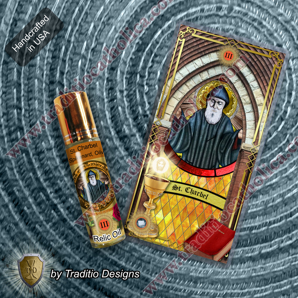 St. Charbel Relic Anointing Oil | Healing & Miracles | Oil or Card Set
