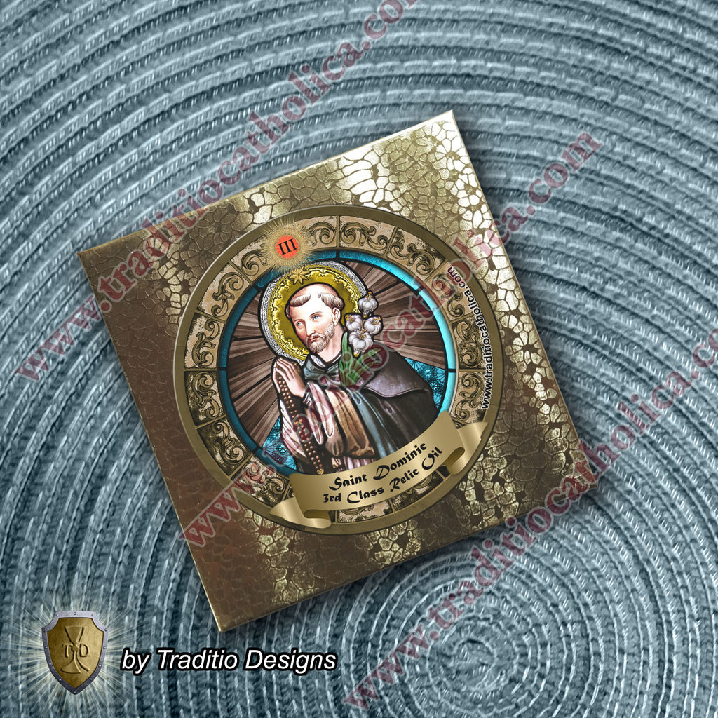 St. Dominic de Guzman Relic Anointing Oil | Truth & Protection of the Falsely Accused | Oil or Card Set