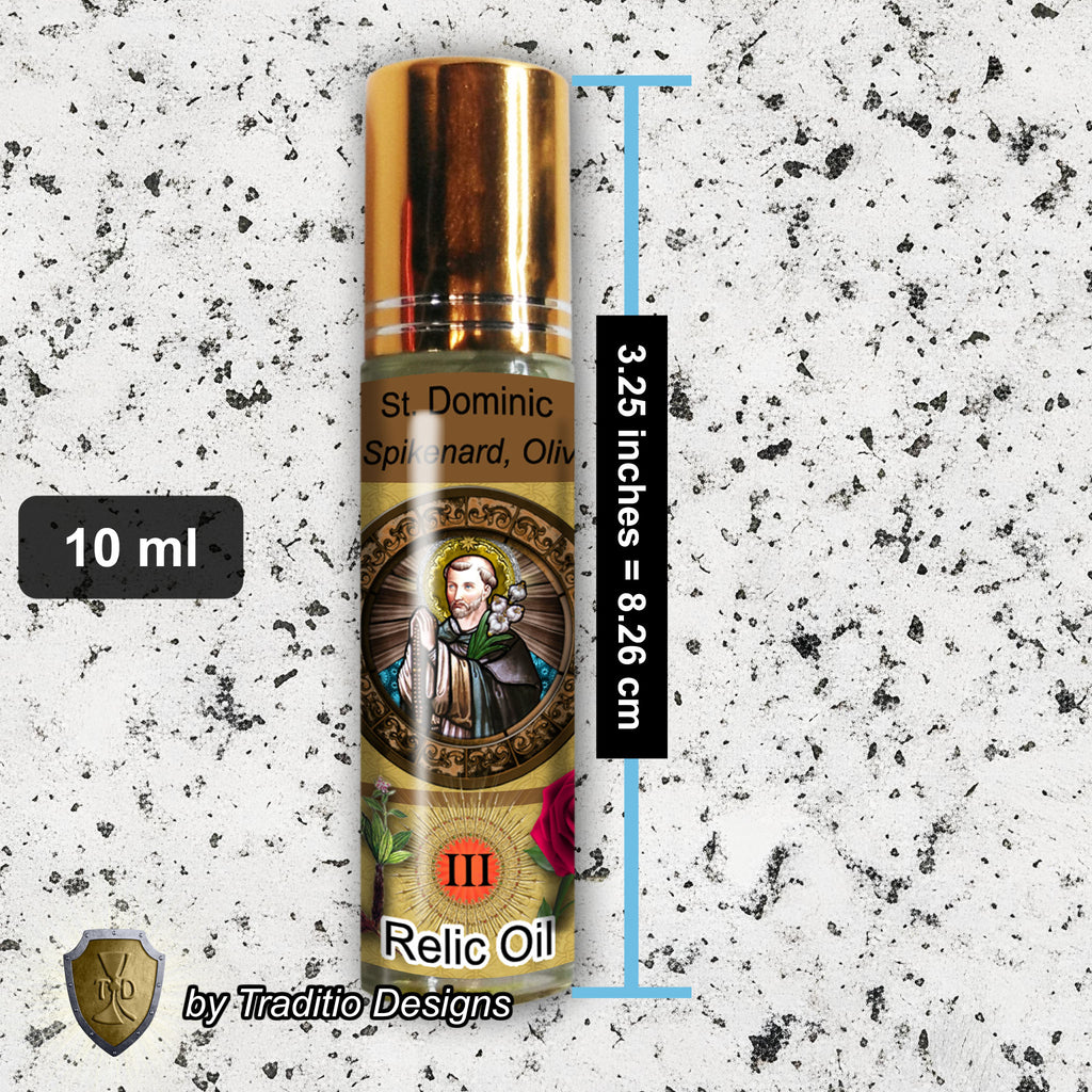 St. Dominic de Guzman Relic Anointing Oil | Truth & Protection of the Falsely Accused | Oil or Card Set