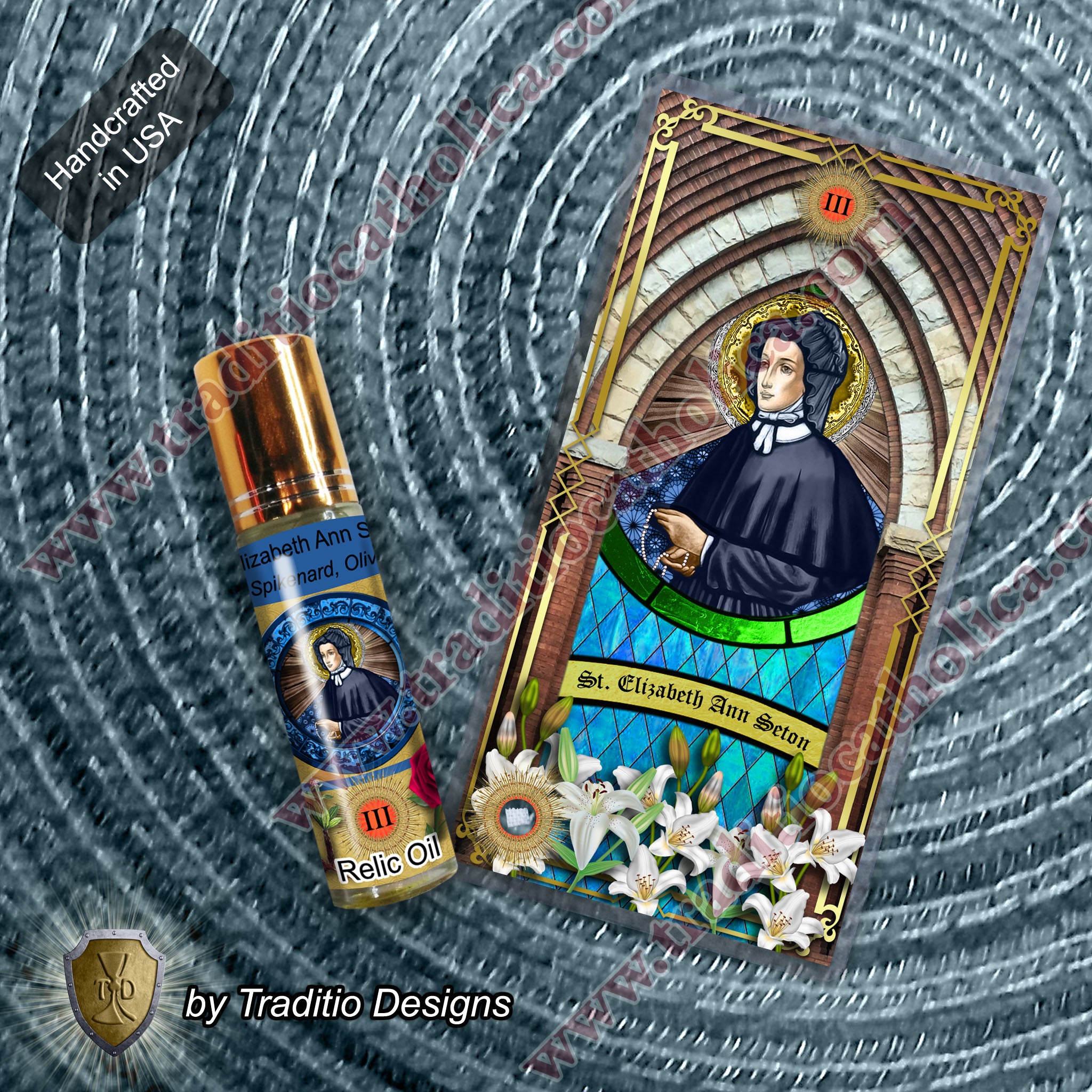 St. Elizabeth Ann Seton Relic Anointing Oil | Grief & Family Peace | Oil or Card Set
