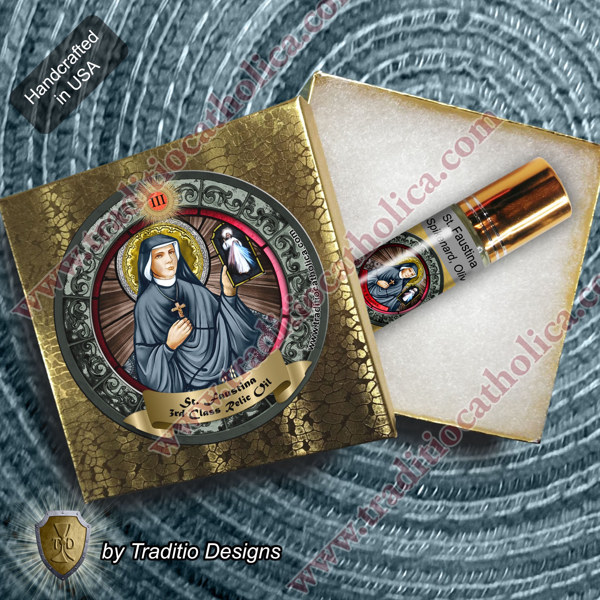 St. Faustina Kowalska Relic Anointing Oil | Divine Mercy & Respiratory Healing | Oil or Card Set