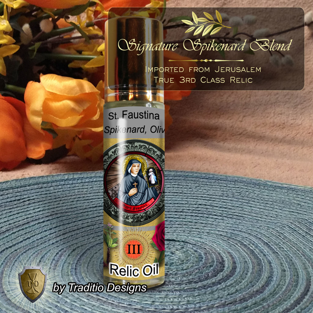St. Faustina Kowalska Relic Anointing Oil | Divine Mercy & Respiratory Healing | Oil or Card Set